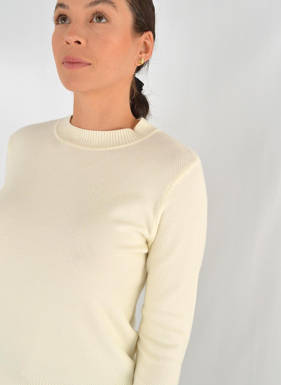 Blusa Em Tricot De Fio de Cachemir Creme Susan Zheng  - Foto 2