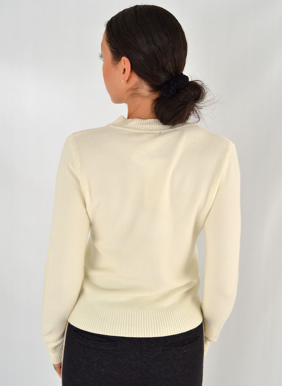 Blusa Em Tricot De Fio de Cachemir Creme Susan Zheng  - Foto 3