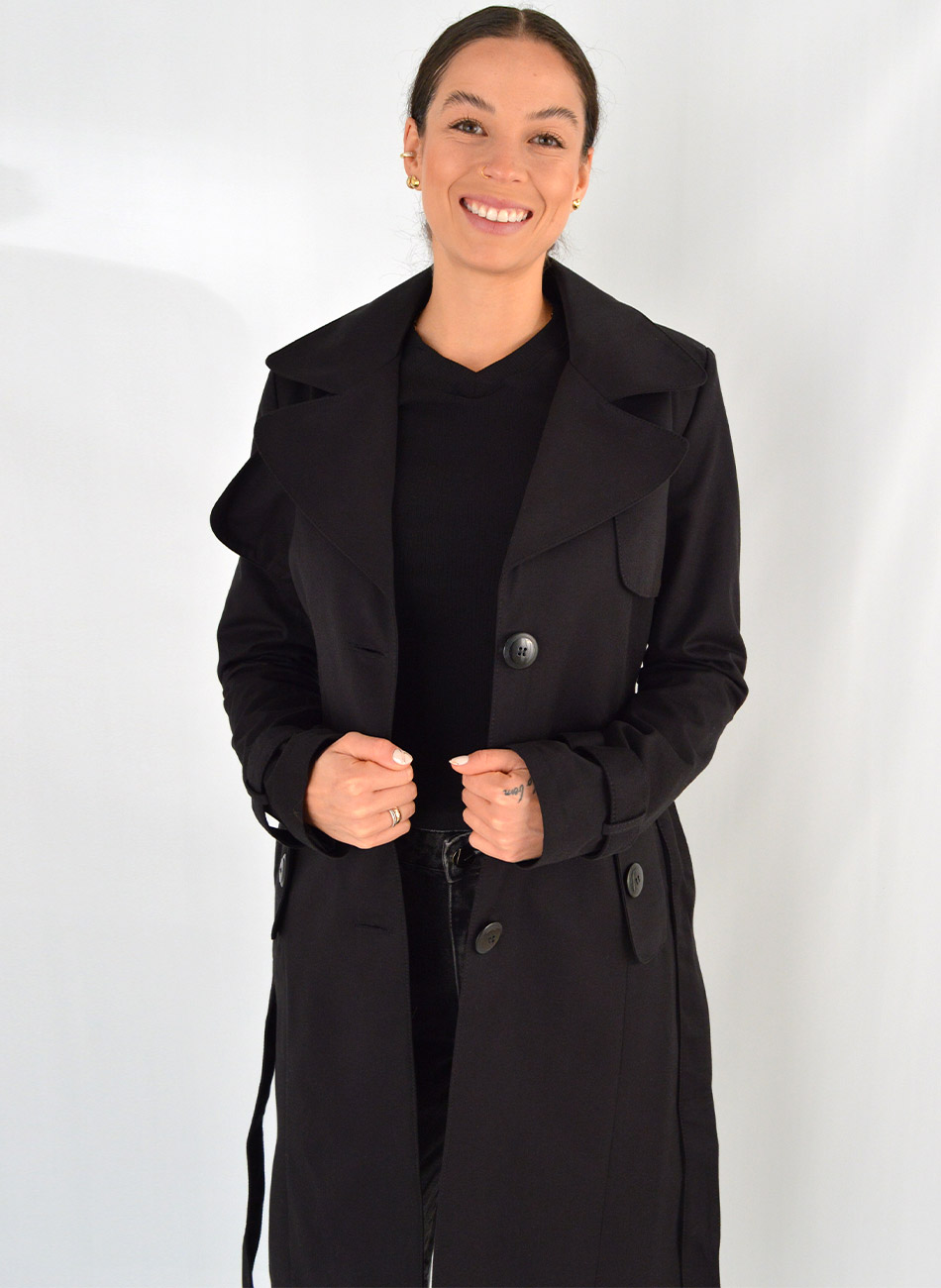 Trench Coat Preta Trappiche  - Foto 2