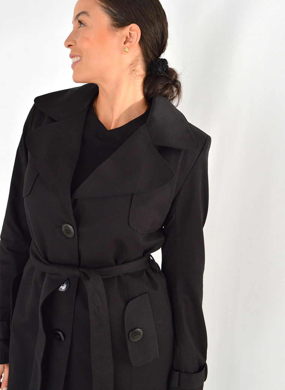 Trench Coat Preta Trappiche  - Foto 4