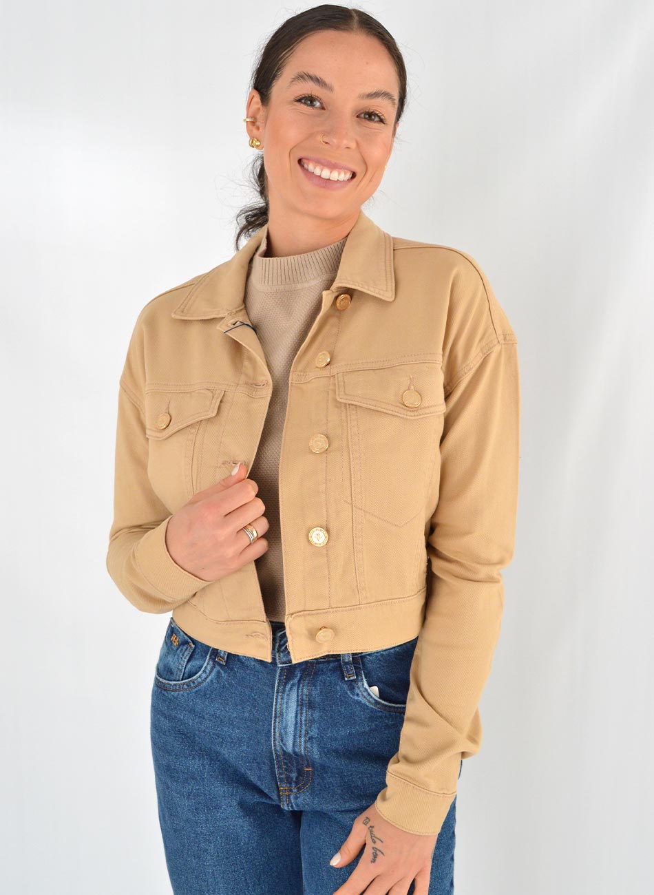 Jaqueta Trucker Areia Flor De Lis - Foto 2