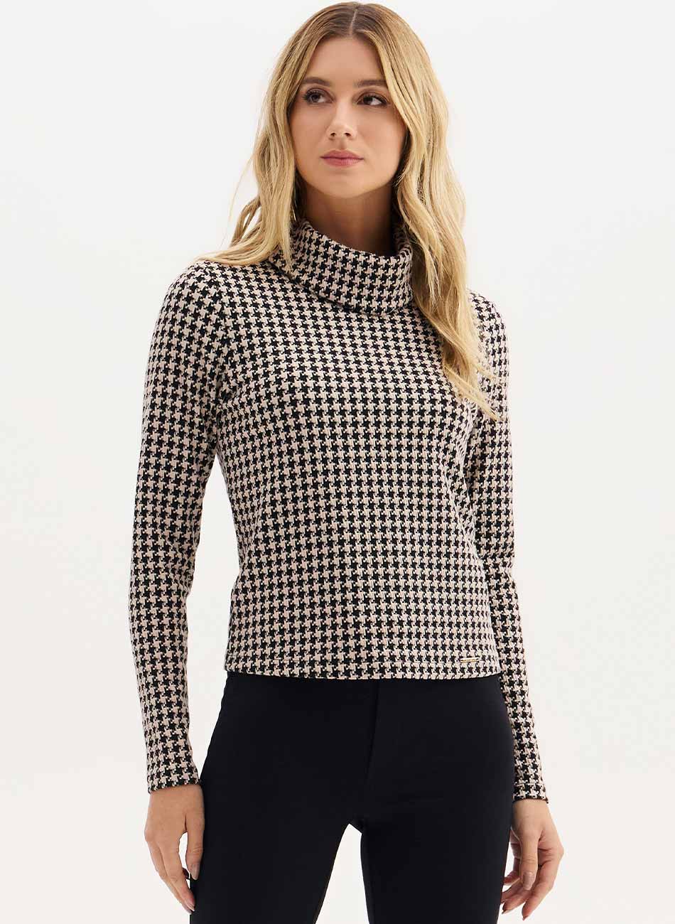 Blusa Pied Poule Flor de Lis - Foto 1