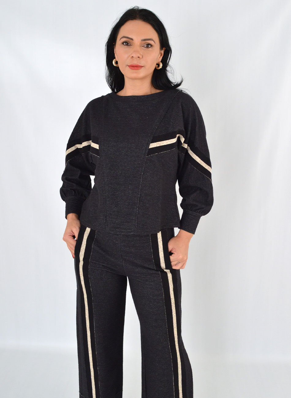 Conjunto Comfy Em Moletinho Cor Preto Haes - Foto 2