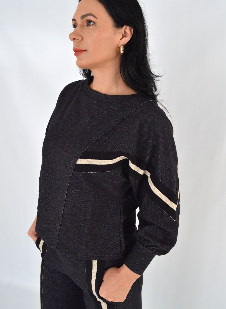 Conjunto Comfy Em Moletinho Cor Preto Haes - Foto 3
