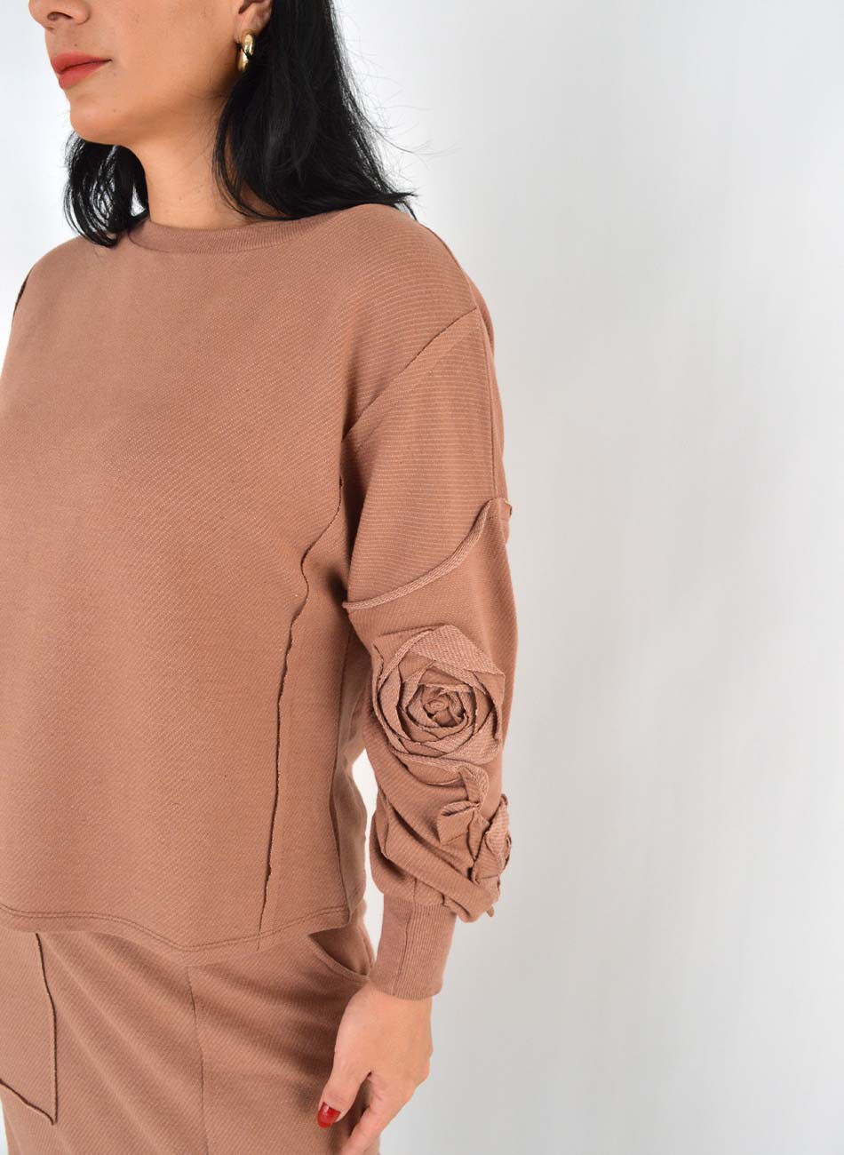Conjunto Comfy Em Moletinho Cor Mocca Haes - Foto 2