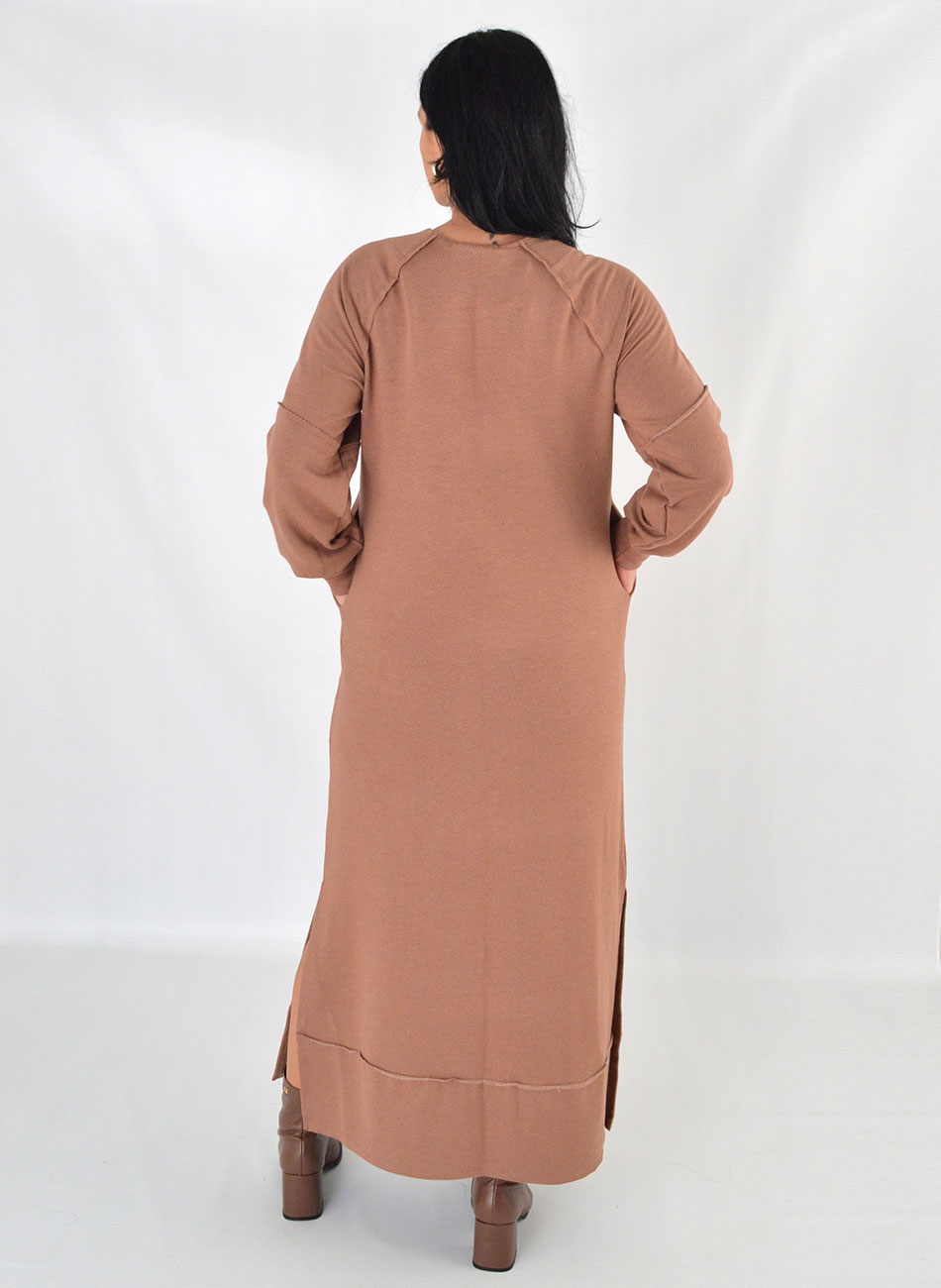 Vestido Longo Em Moletinho Mocca Haes - Foto 3