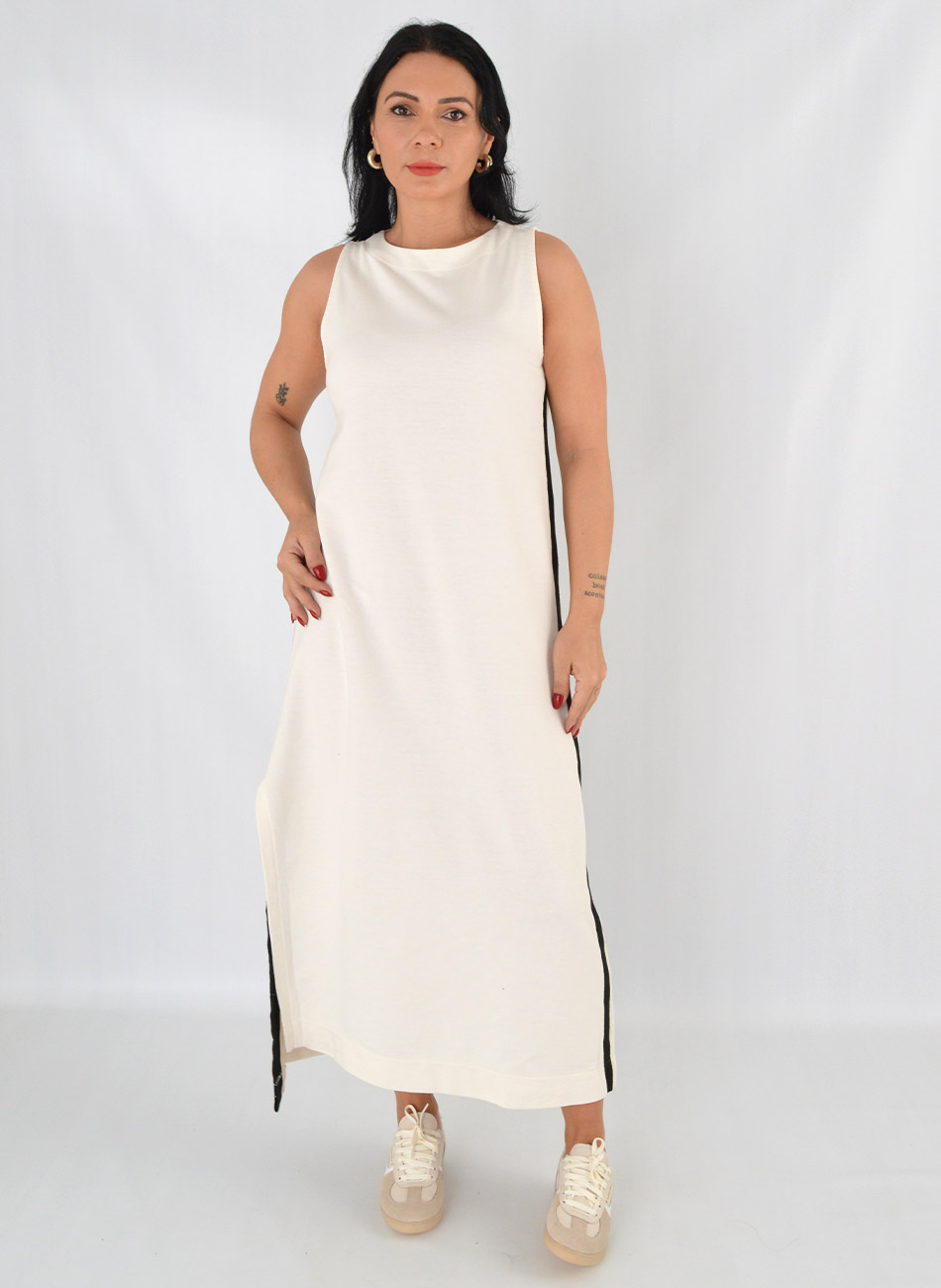 Vestido Midi Moletinho Off White Canto - Foto 1
