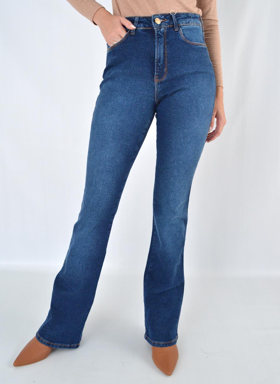Cal�a Jeans Boot Cut Cintura Alta Lez a Lez - Foto 4