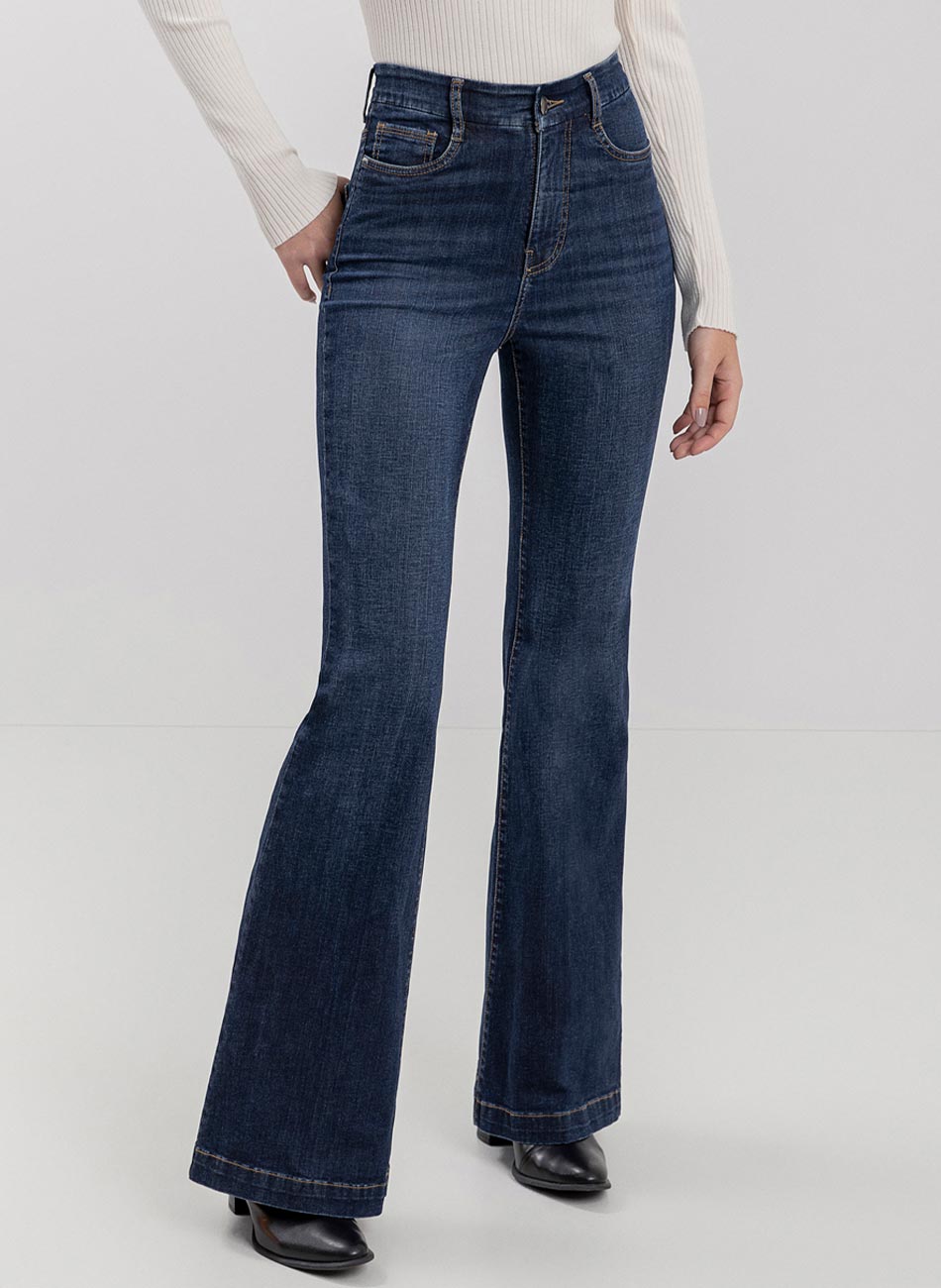 Cal�a Jeans Flare Com Cintura Alta E Tecnologia Contour Lez a Lez - Foto 3