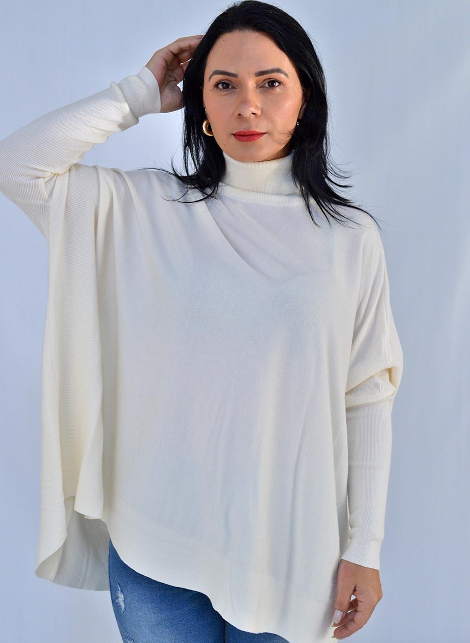 Blusa Creme Ampla Tricot De Fio de Cachemir Susan Zheng  - Foto 1