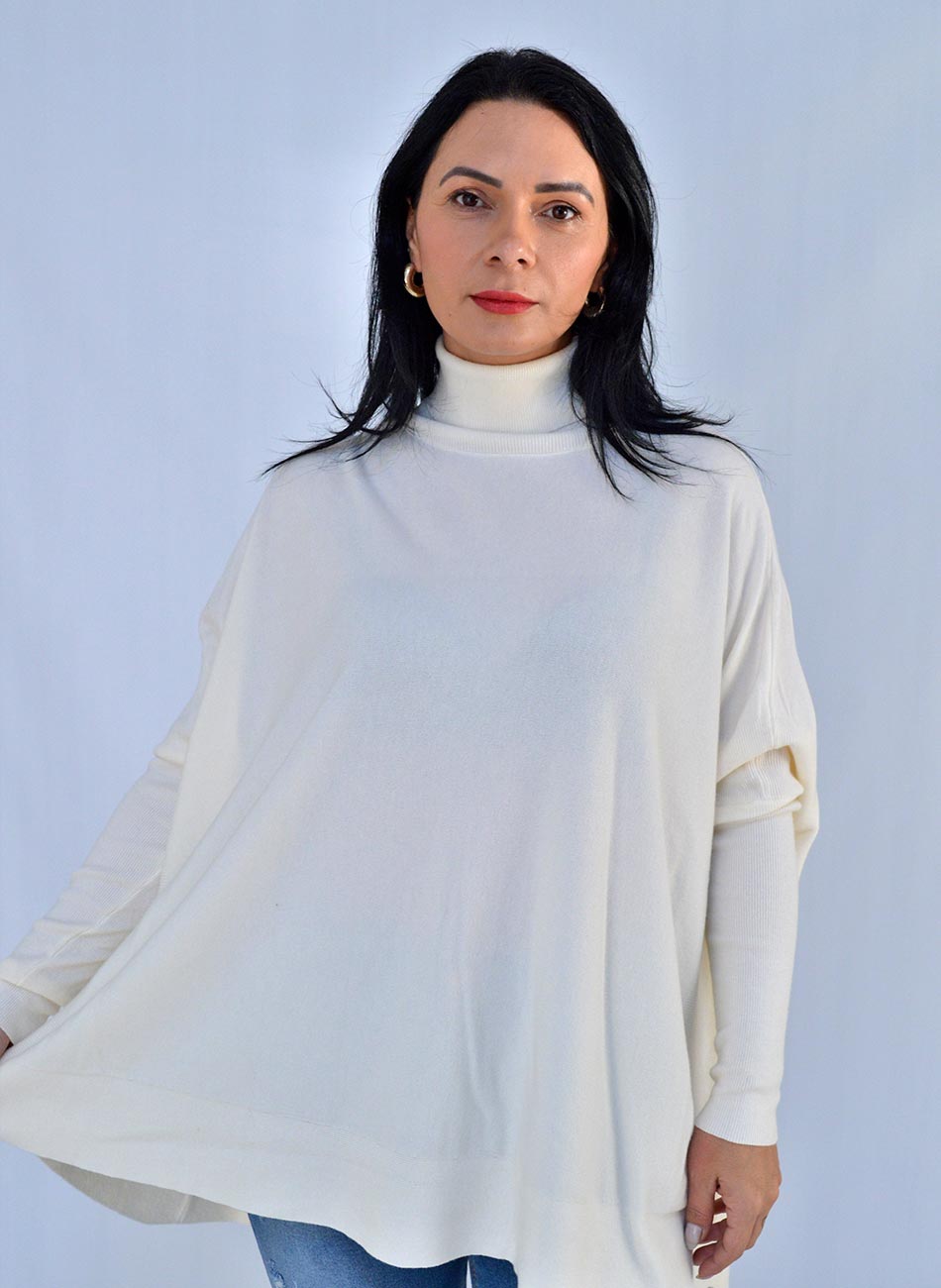 Blusa Creme Ampla Tricot De Fio de Cachemir Susan Zheng - Pole Modas