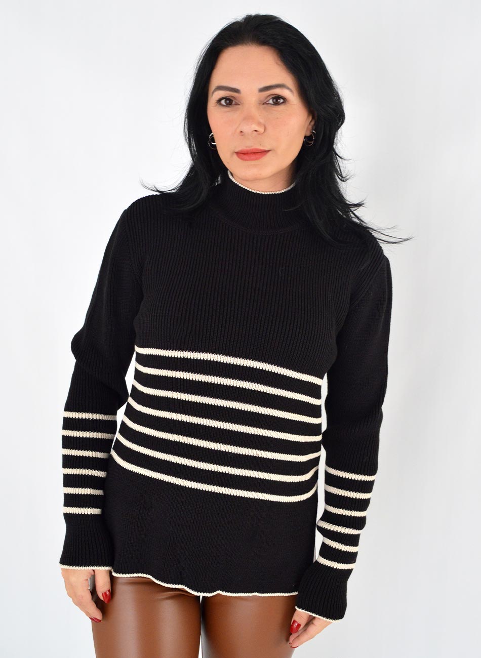 Blusa Tricot Preta Bana Bana  - Foto 1