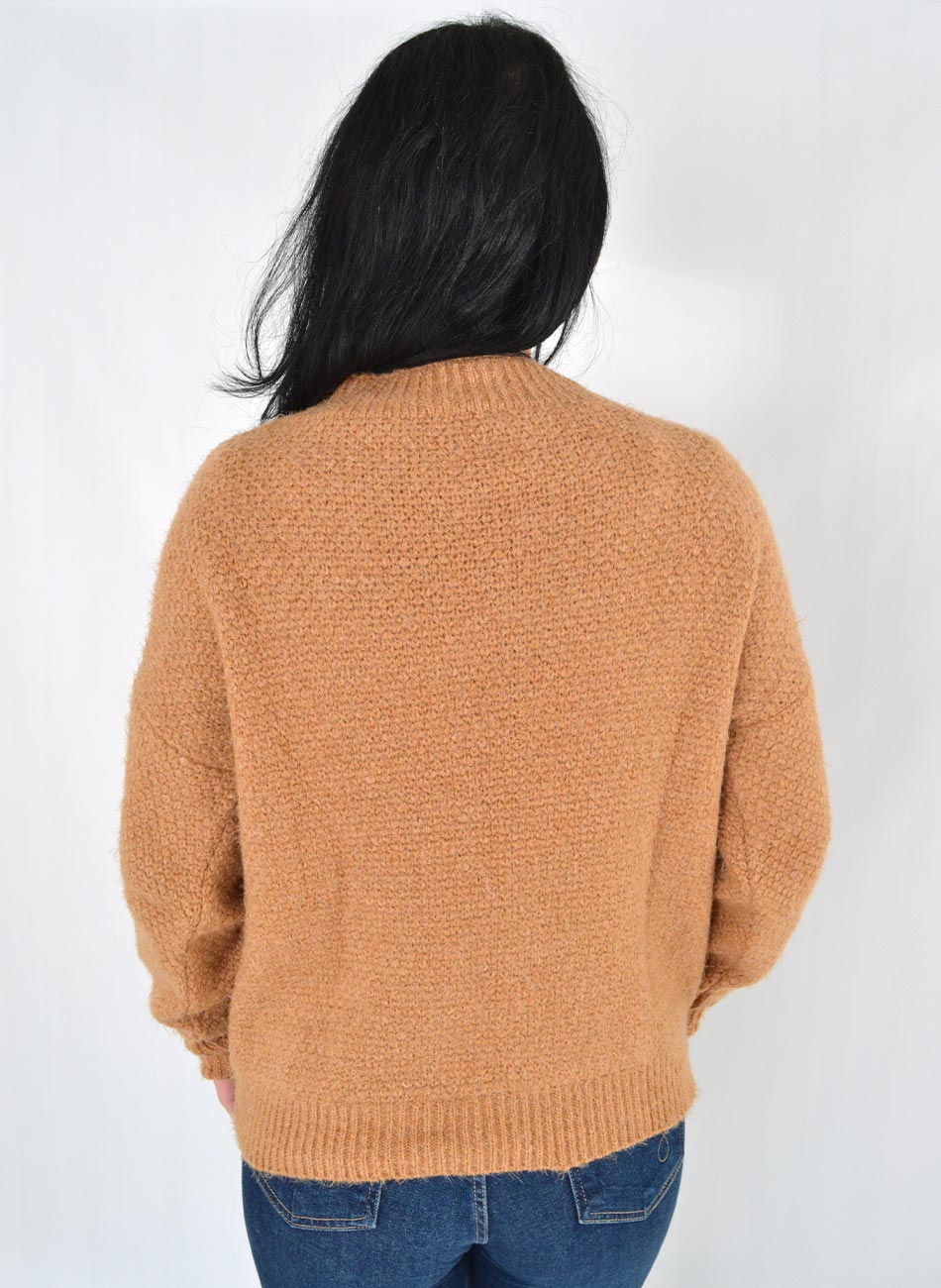 Blusa em Tricot Cor Caramelo Malhas Gida  - Foto 3