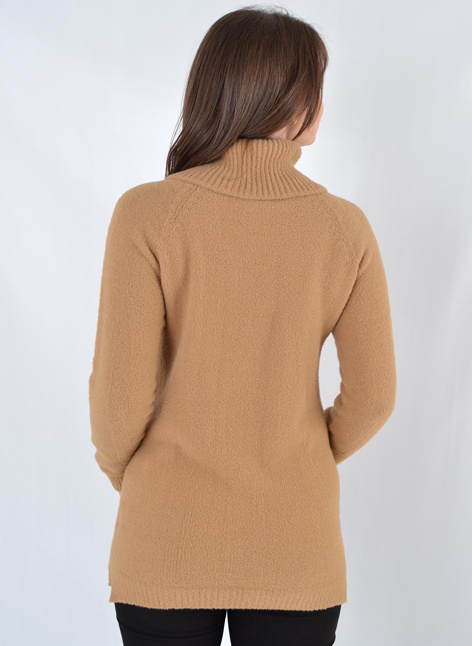 Blusa Fio Pluma Alongada Das Gurias Cor Bege Promo - Foto 3