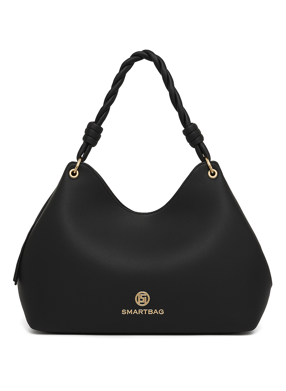 Bolsa Couro Preta Al�a de Ombro Smartbag - Foto 2