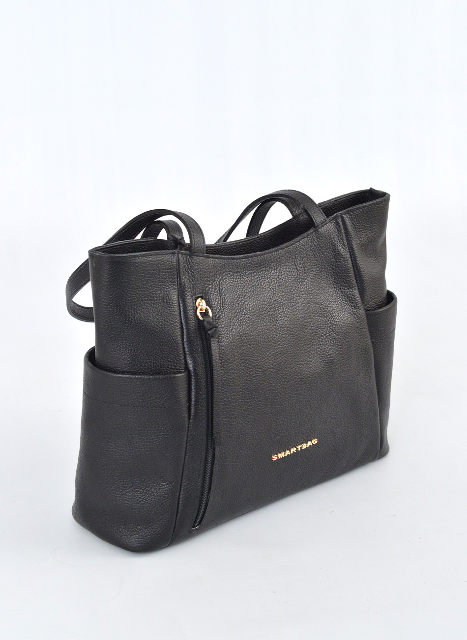 Bolsa preta Couro Smartbag com Al�a de Ombro   - Foto 1