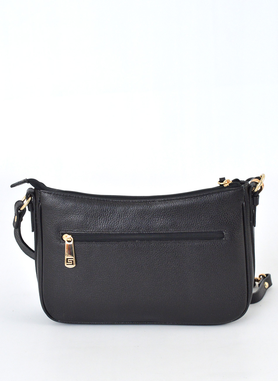 Bolsa da cor preta Couro ombro e transversal Smartbag  - Foto 1