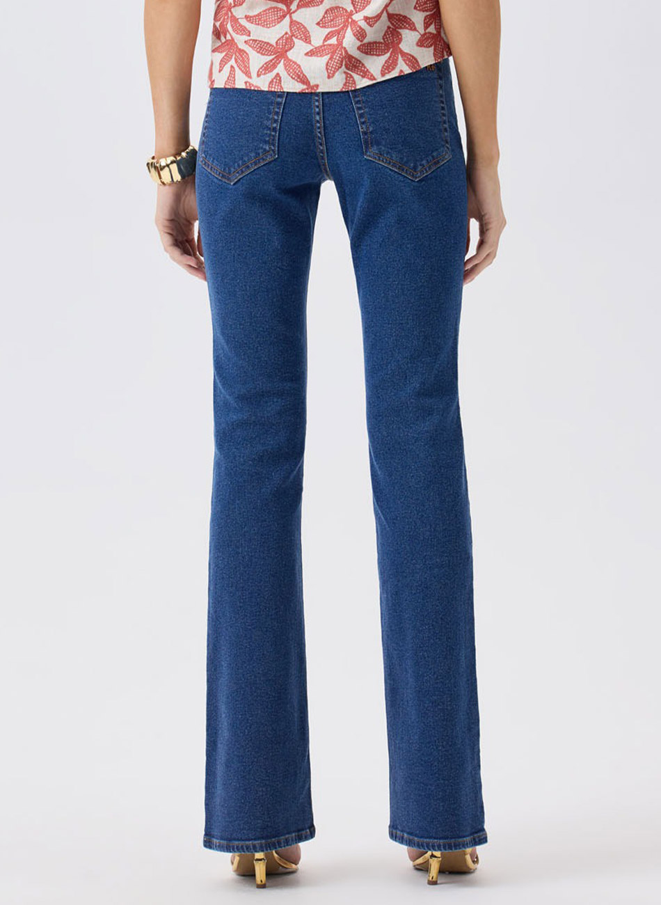 Cal�a Jeans Turmalina Boot Cut Flor de Lis - Foto 1