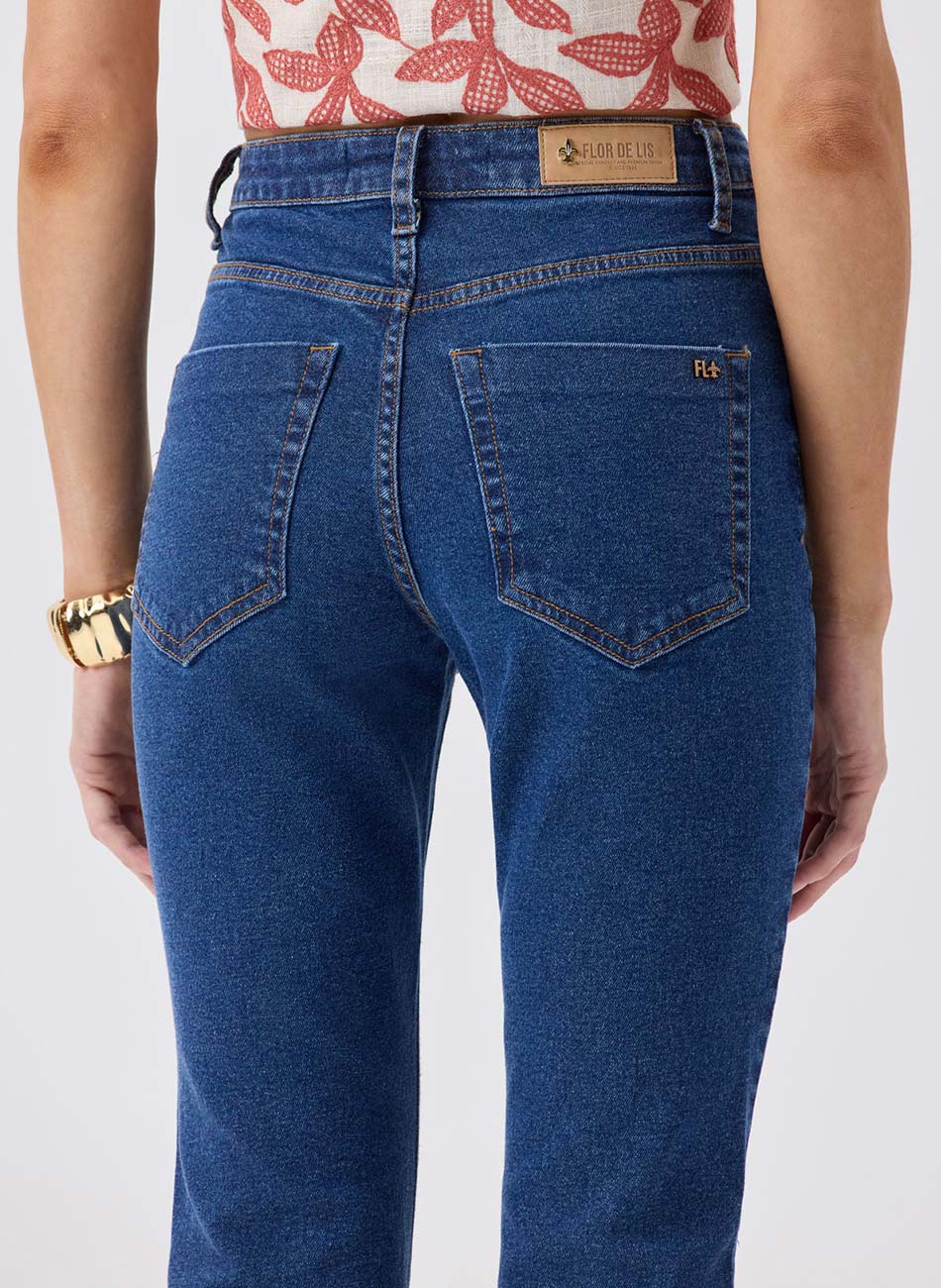 Cal�a Jeans Turmalina Boot Cut Flor de Lis - Foto 2