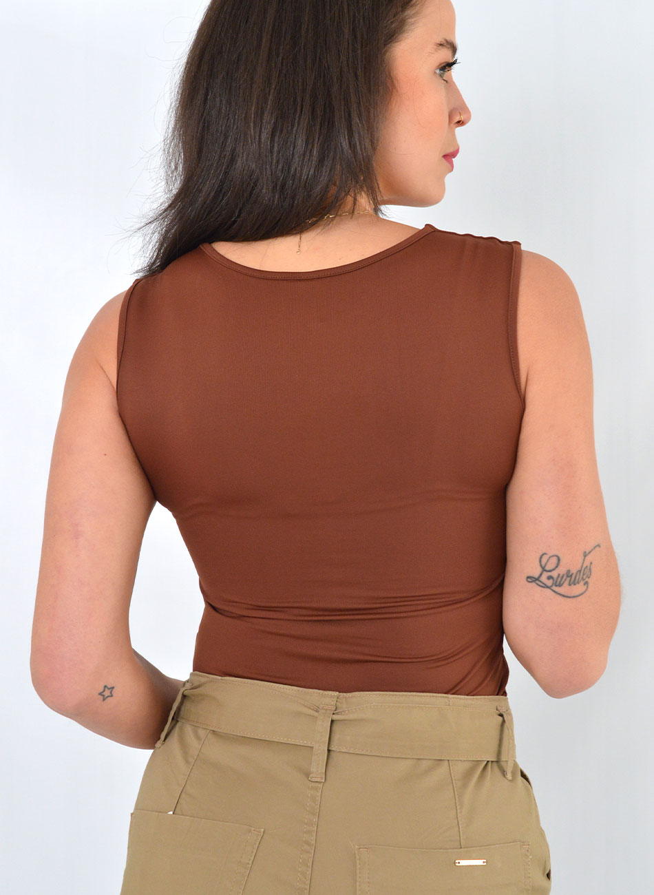 Blusa Malha Softouch Marrom Gatos e Atos - Foto 3