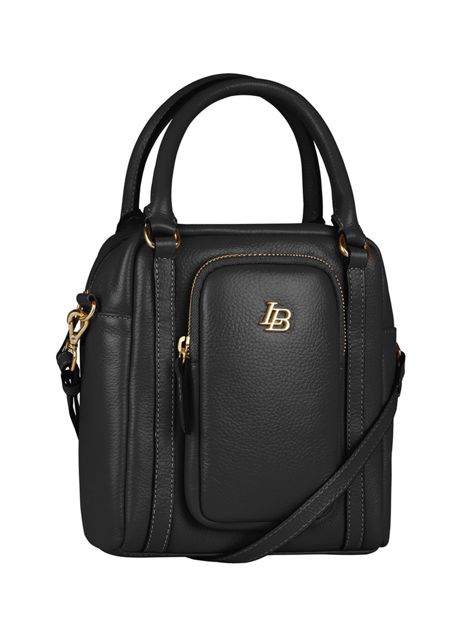 Bolsa Couro M�dia Preto Linea Bella - Foto 2