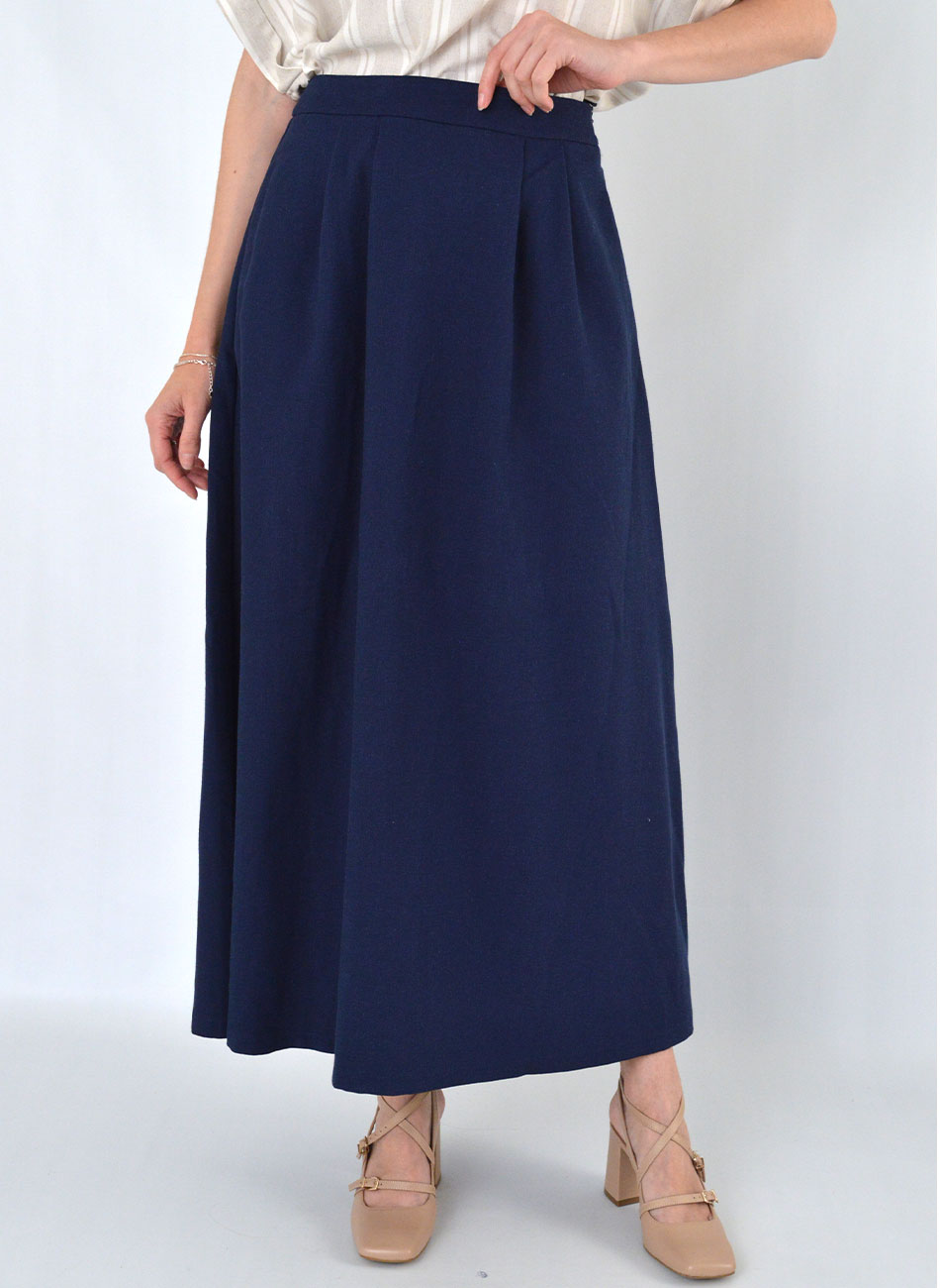 Saia Azul Maxi Midi Flor de Lis - Foto 1