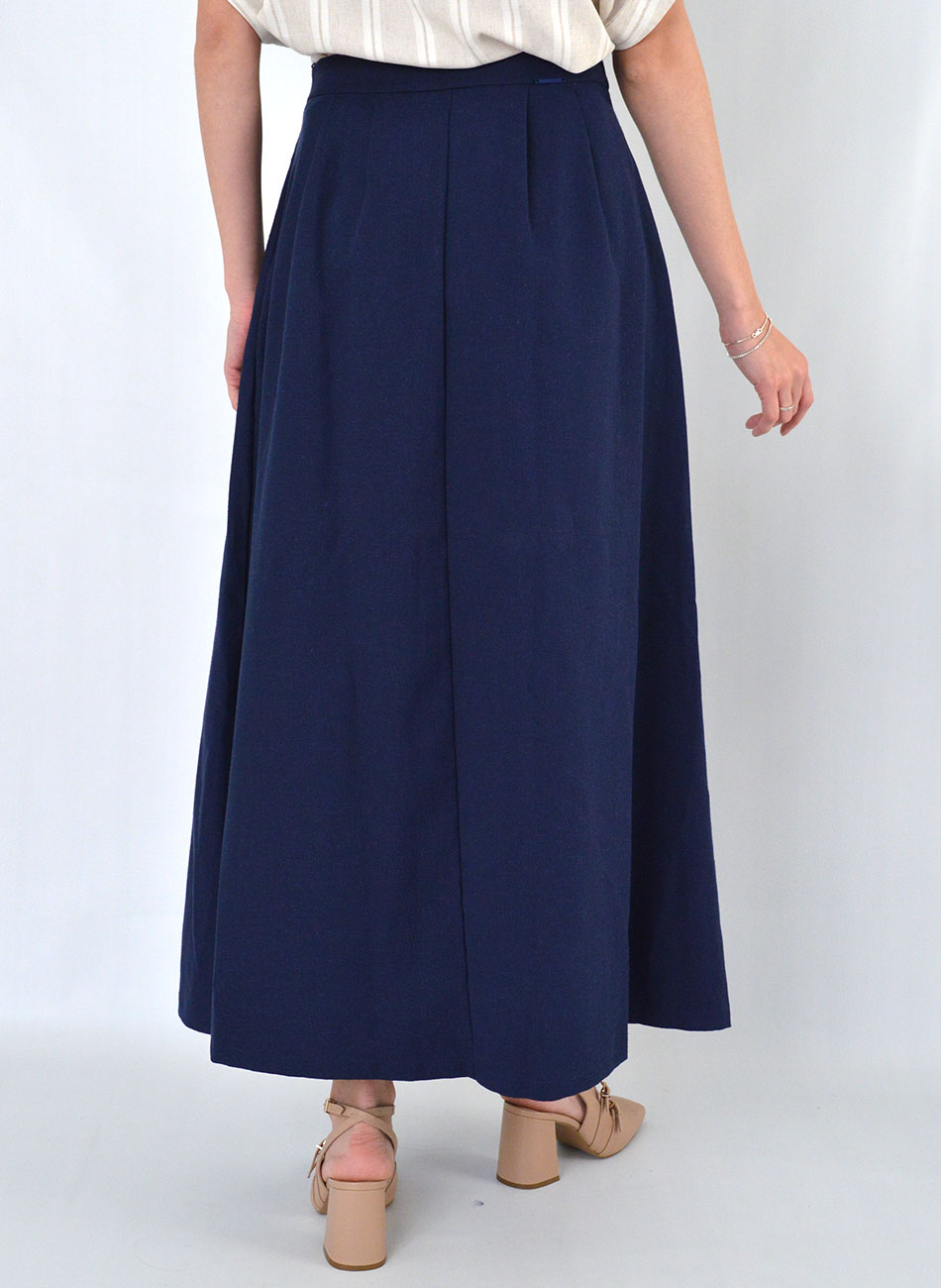 Saia Azul Maxi Midi Flor de Lis - Foto 2