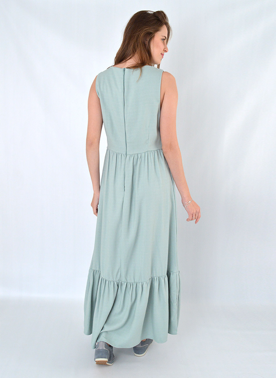 Vestido Menta Viscose Flor de Lis - Foto 2