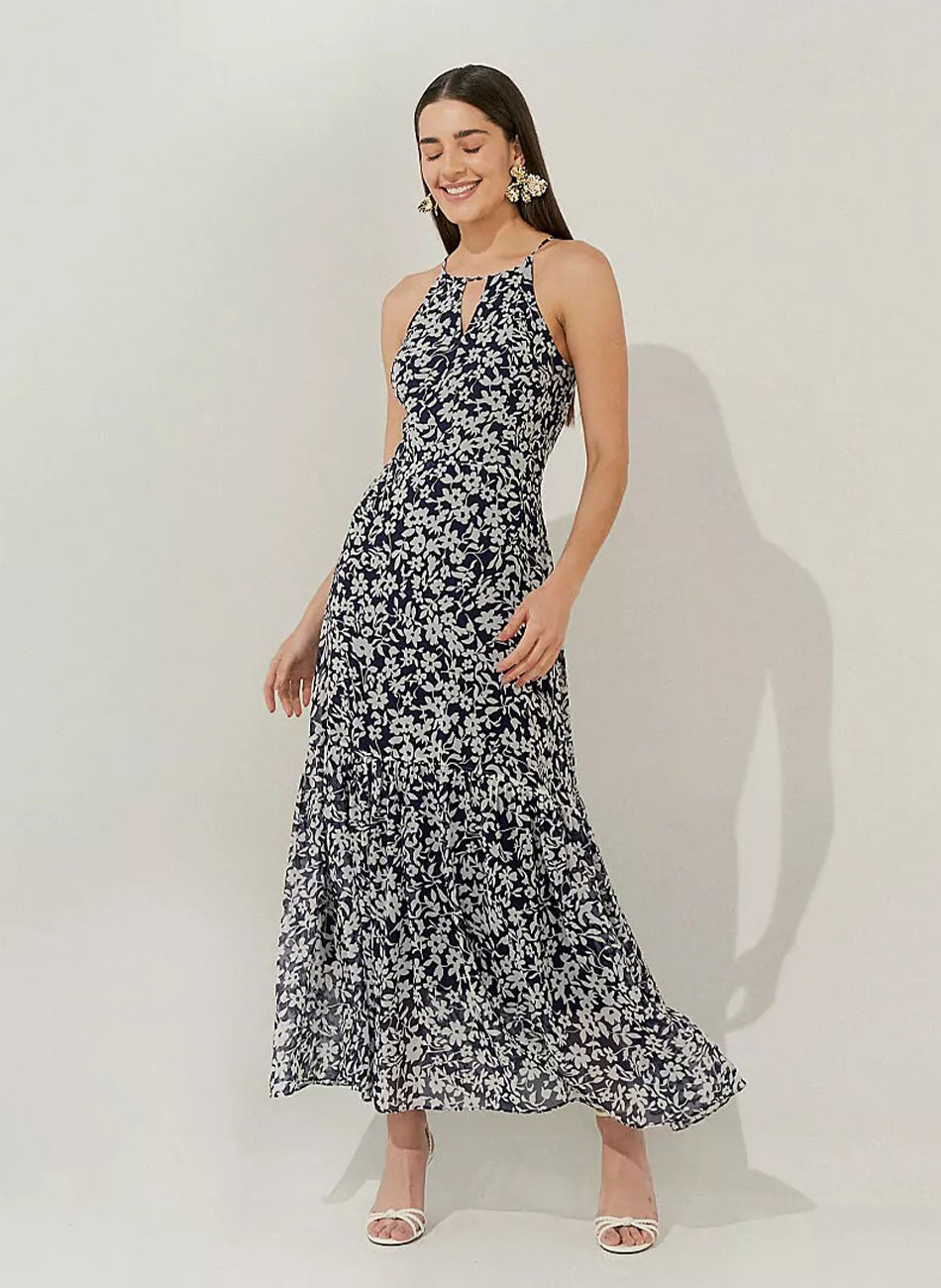 Vestido Floral De Mujer Betty Barclay - Azul, Talla 44, Ajuste Perfecto