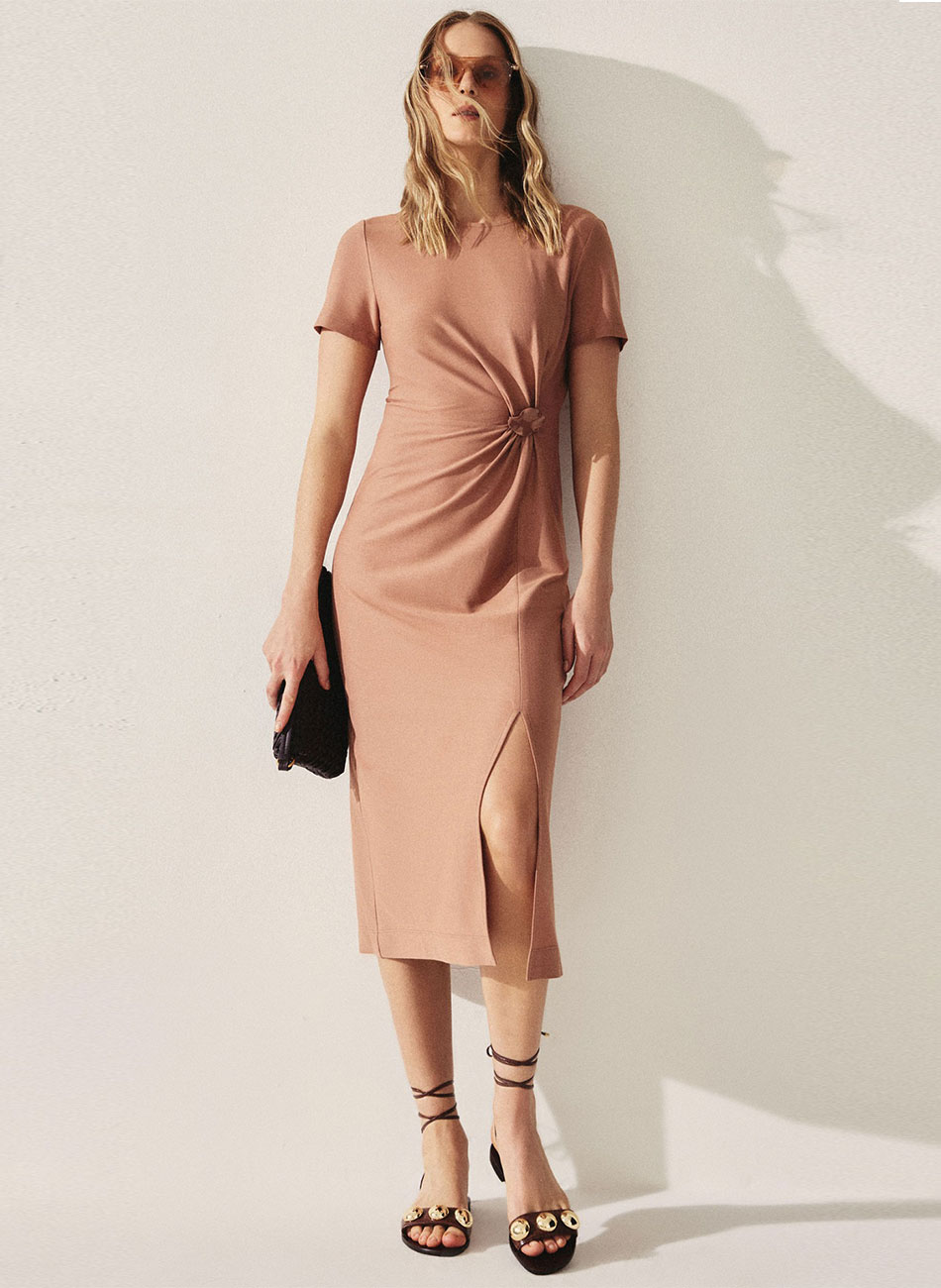 Vestido Franzido Mocha Seiki - Foto 1