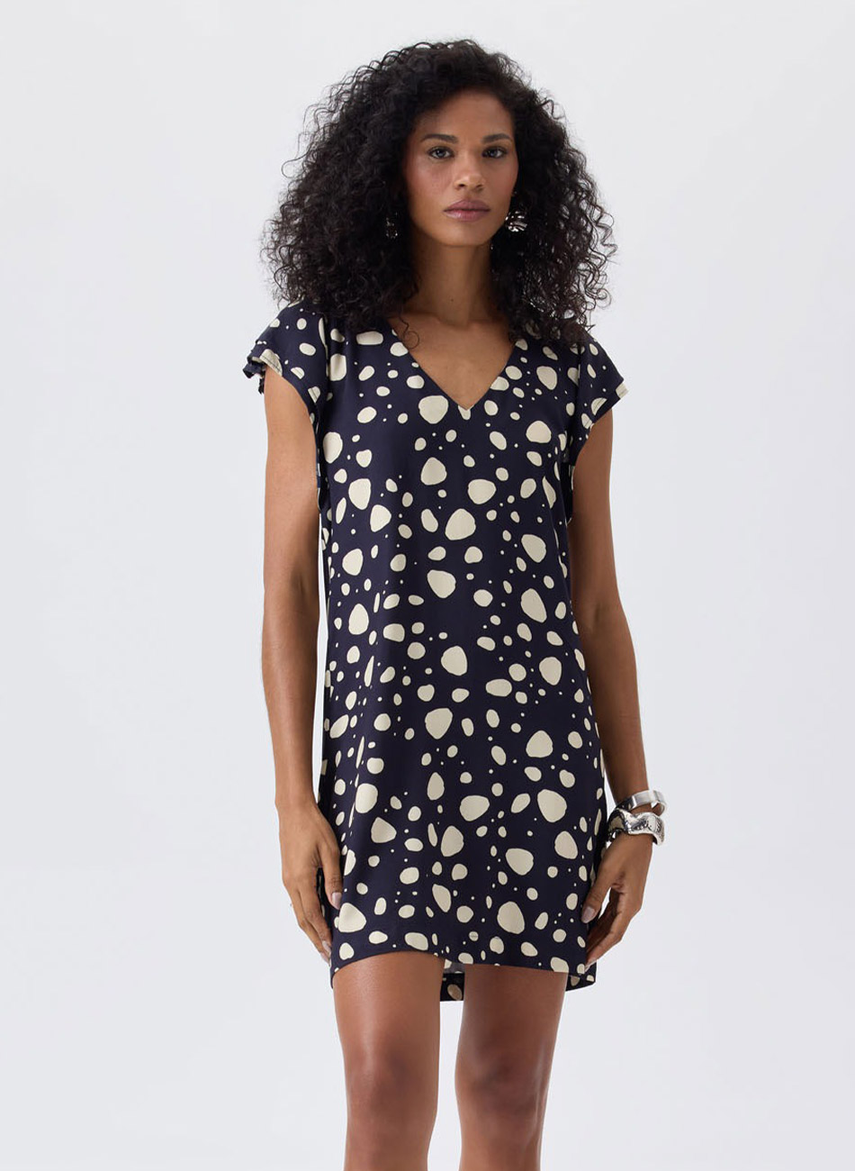 Vestido Po� Curto Flor de Lis - Foto 1