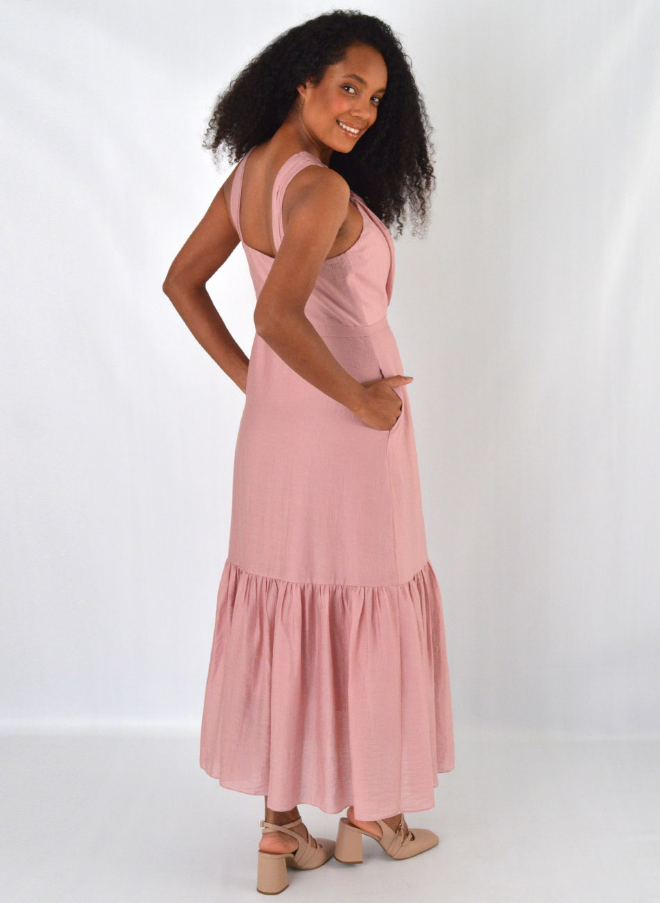 Vestido Franzido Rosa Mx  - Foto 3