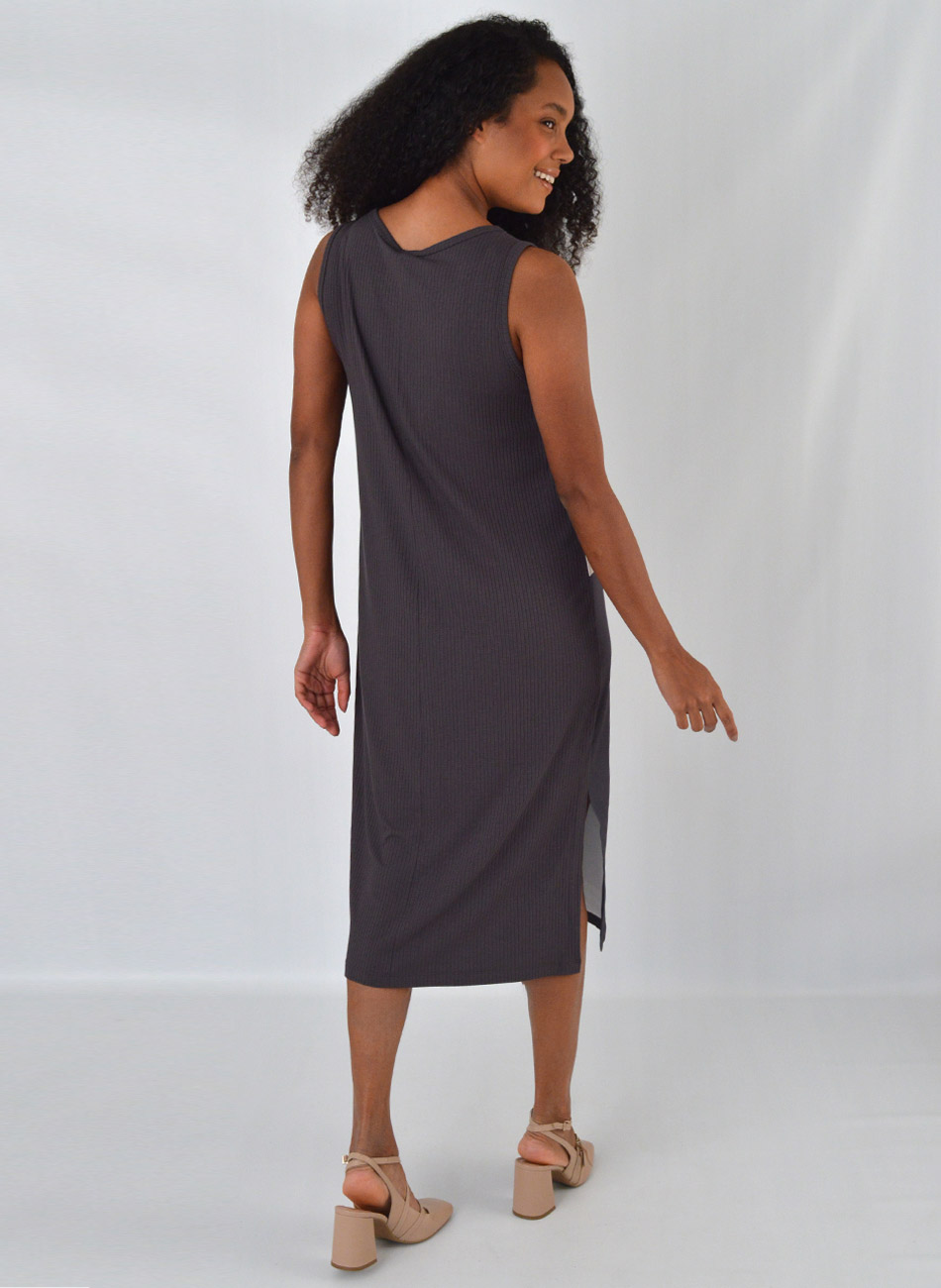 Vestido Chiffon Cinza Gatos e Atos - Foto 3