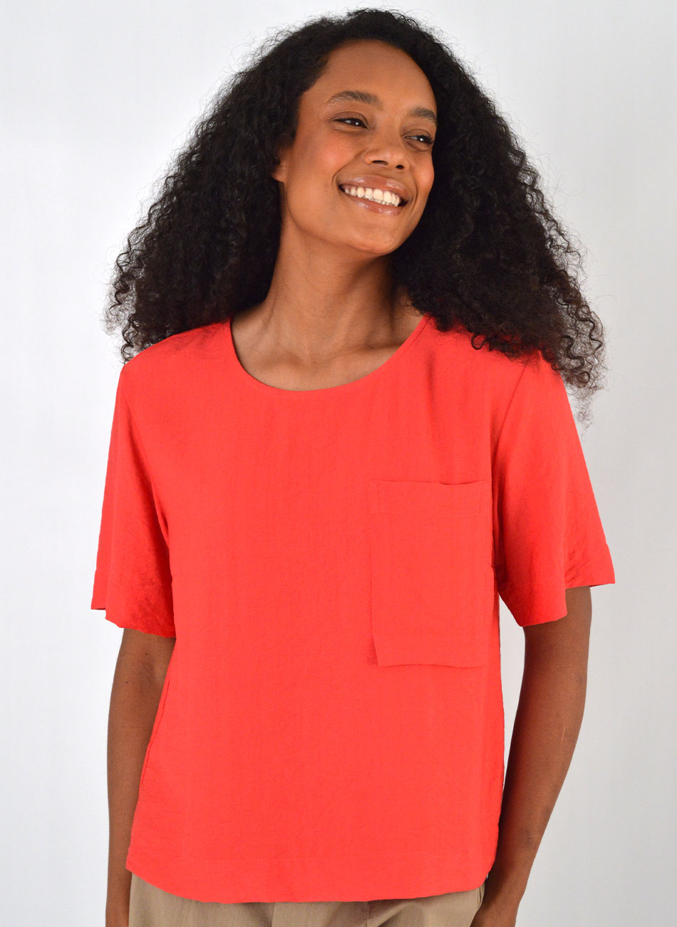 Blusa Textura Vermelho Gatos e Atos - Foto 2