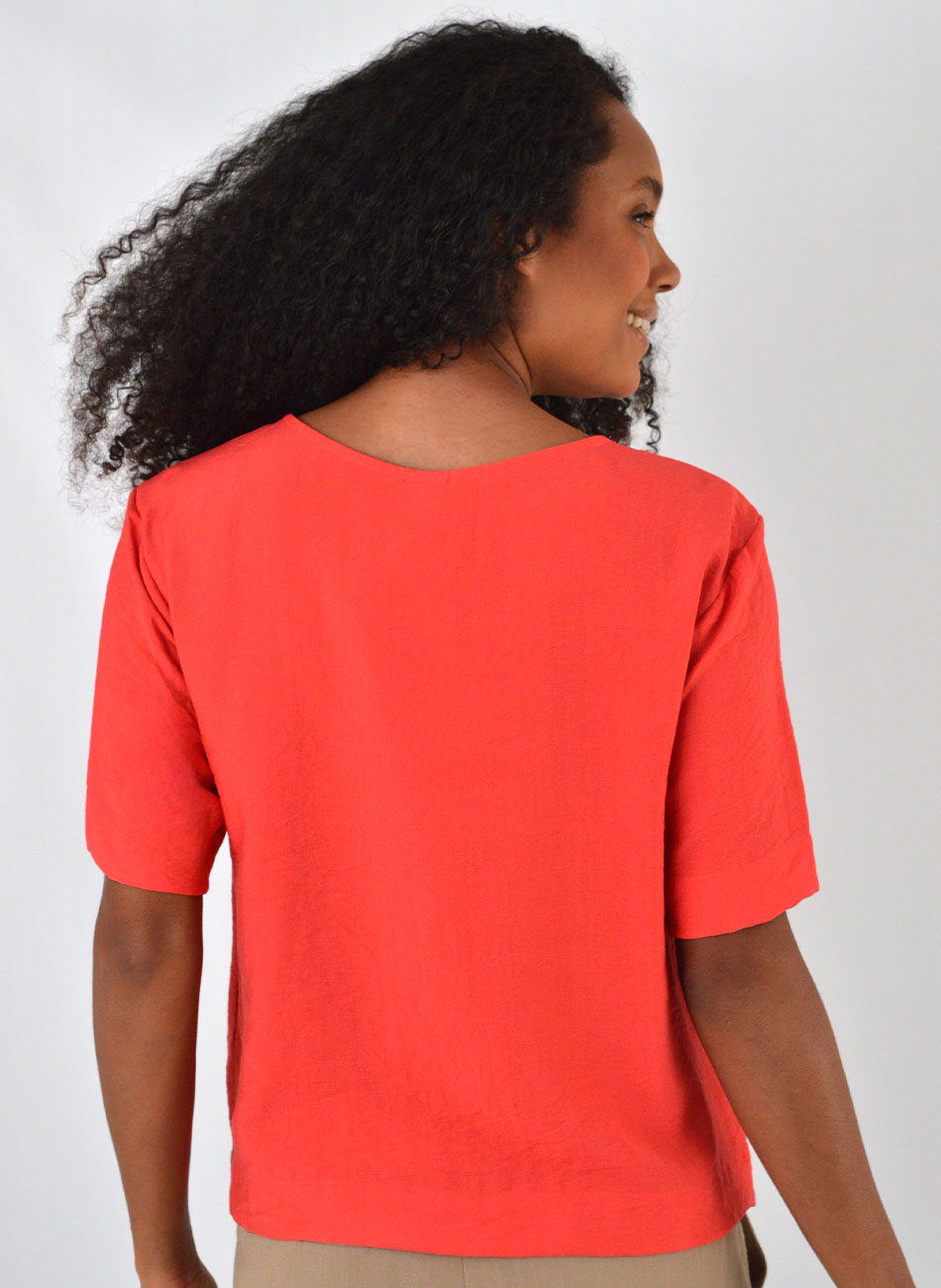 Blusa Textura Vermelho Gatos e Atos - Foto 3