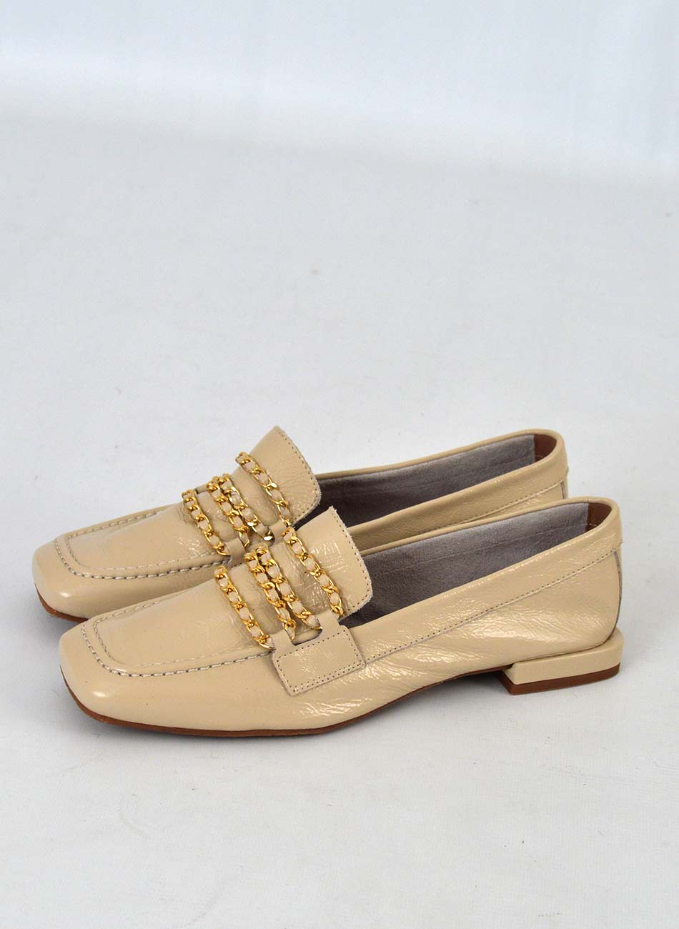Loafer Couro Verniz Off White Orcade - Foto 1
