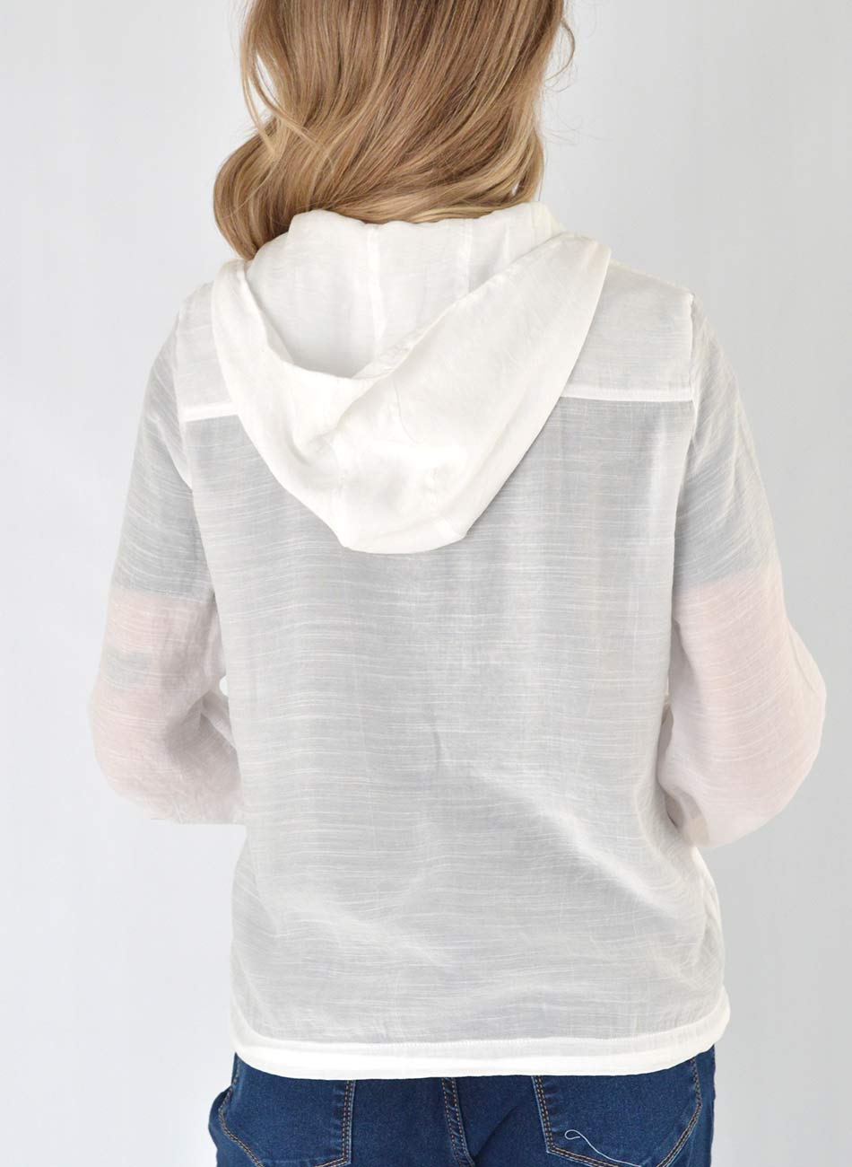 Jaqueta Crepe de Viscose Off White Declari - Foto 3