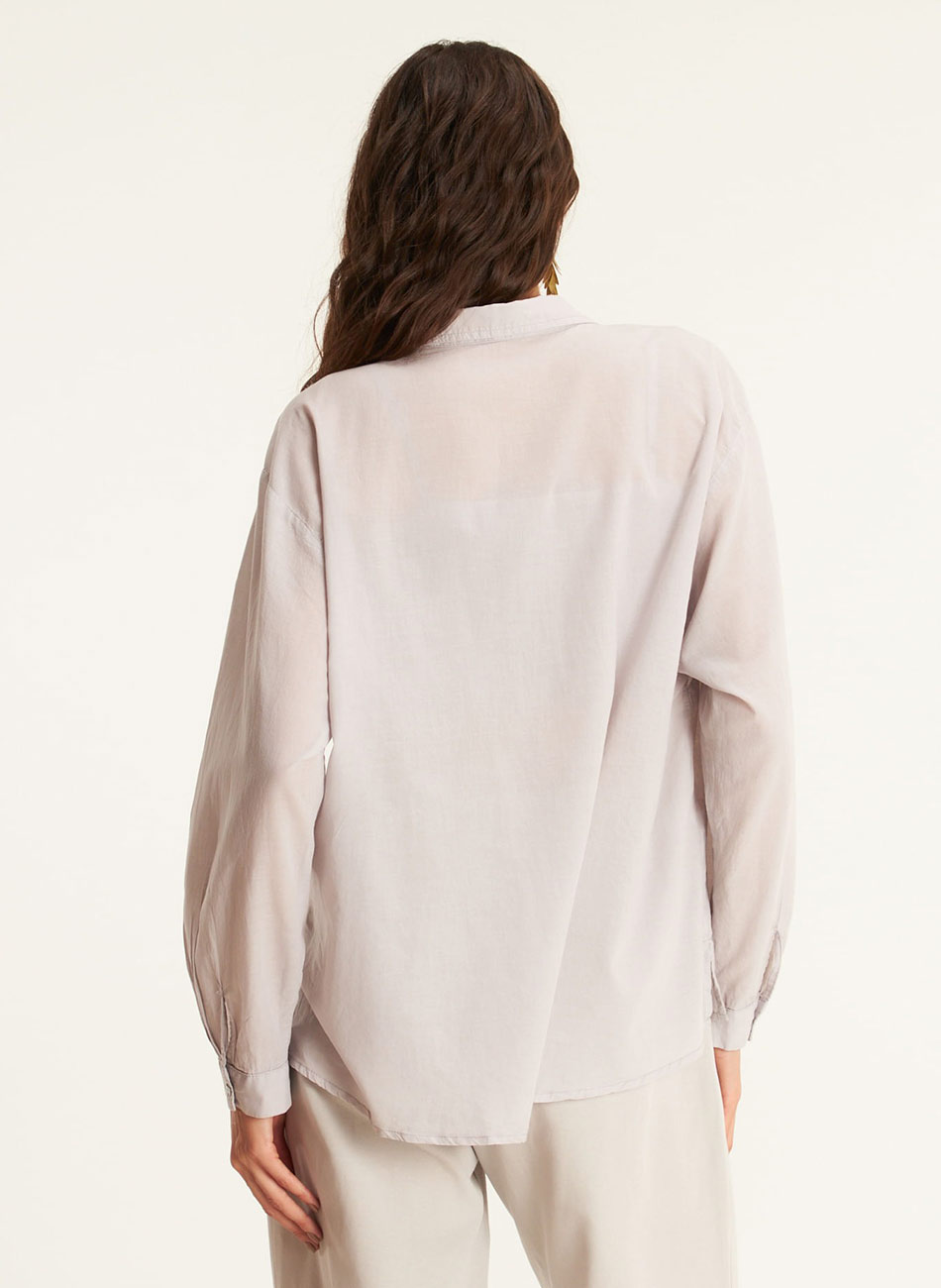 Camisa voil over com top lastex cinza cant�o - Foto 2