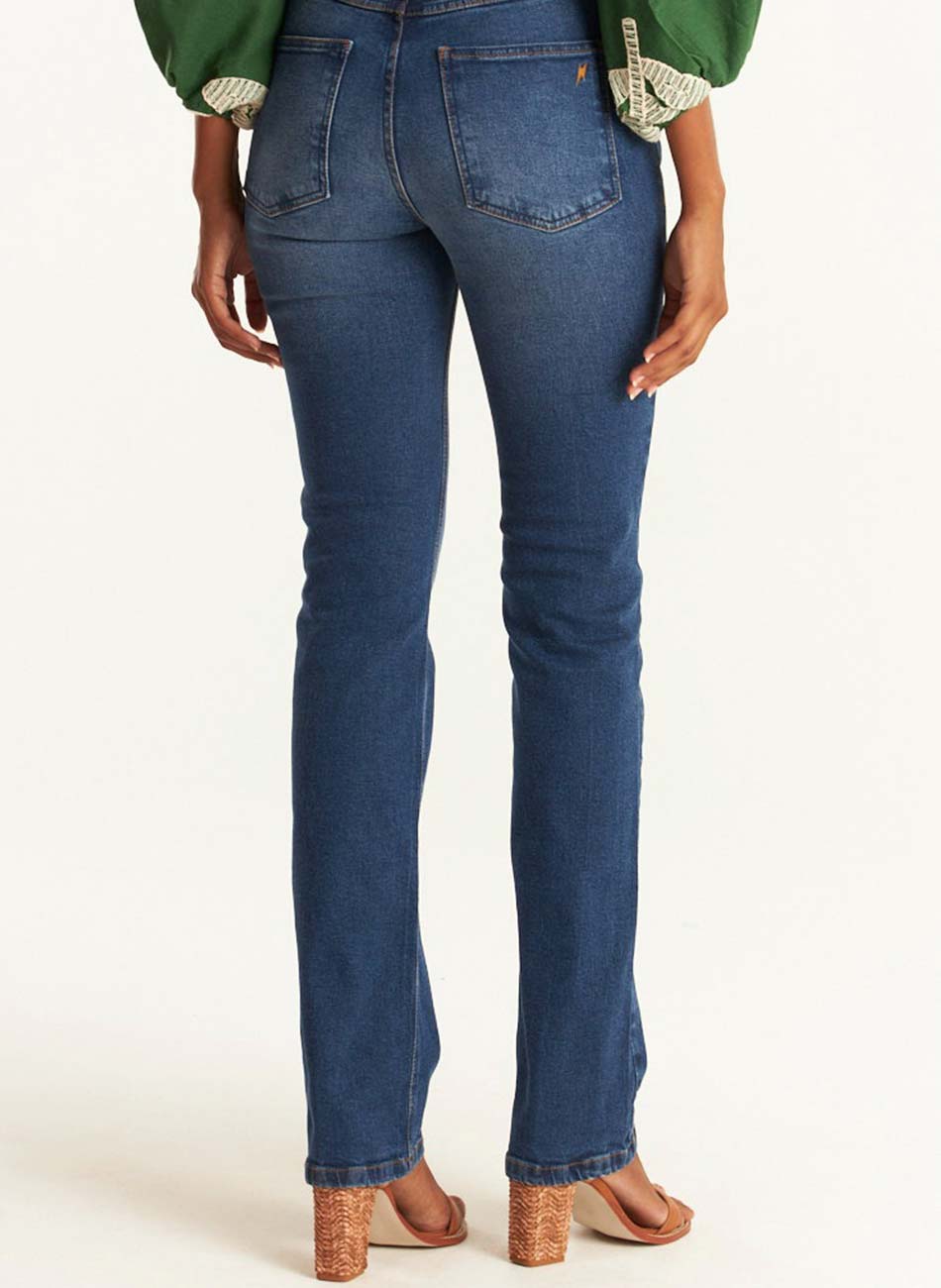 Cal�a Reta em Jeans Cant�o  - Foto 2