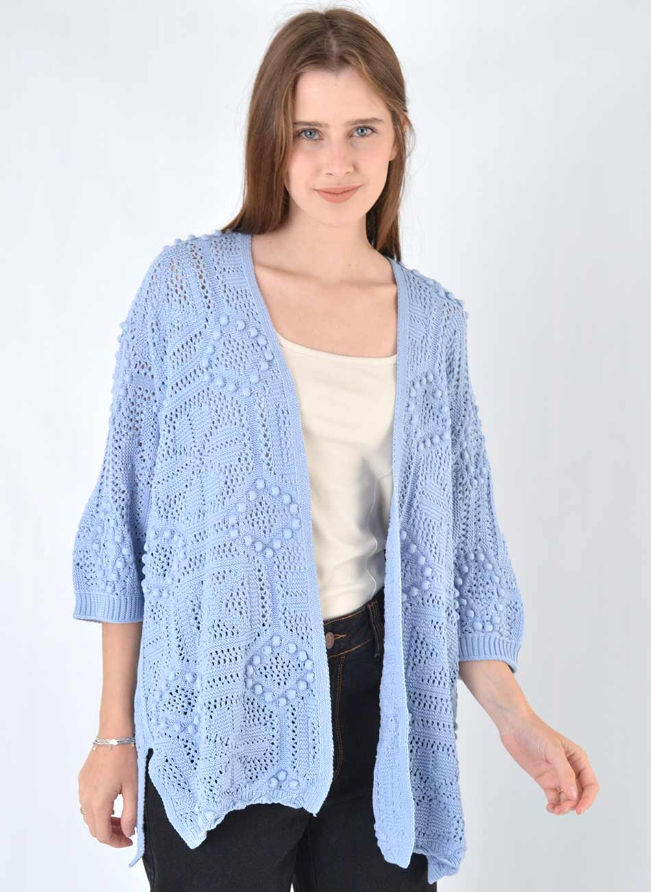 Kimono Azul Malhas Gida - Foto 1