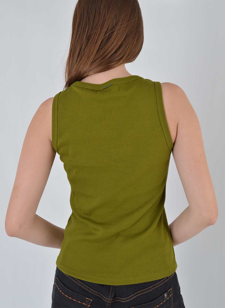 Blusa Regata B�sica Verde Flor de Lis  - Foto 5