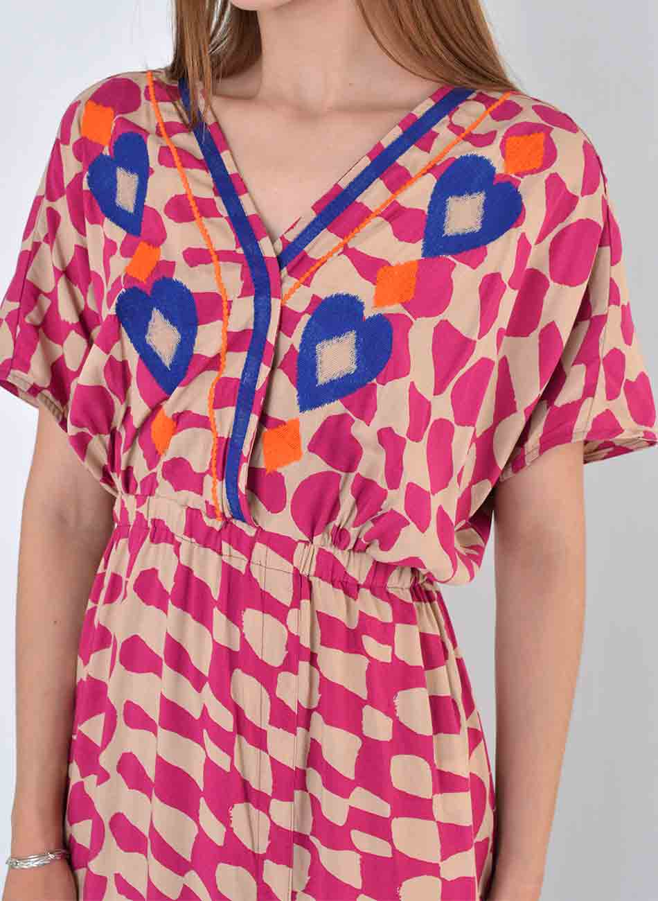 Vestido Bordado Estampa Tempos Cant�o - Foto 3
