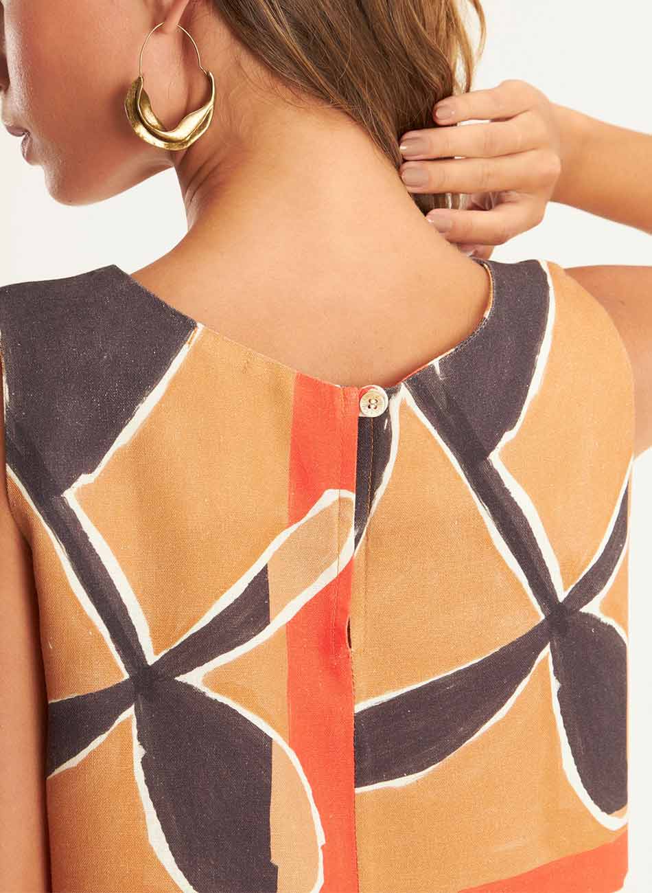 Vestido Curto Estampa Ef�mera Cant�o - Foto 7