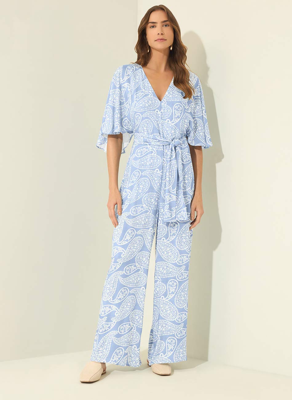 Macac�o Azul Longo Estampado Lez a Lez - Foto 1