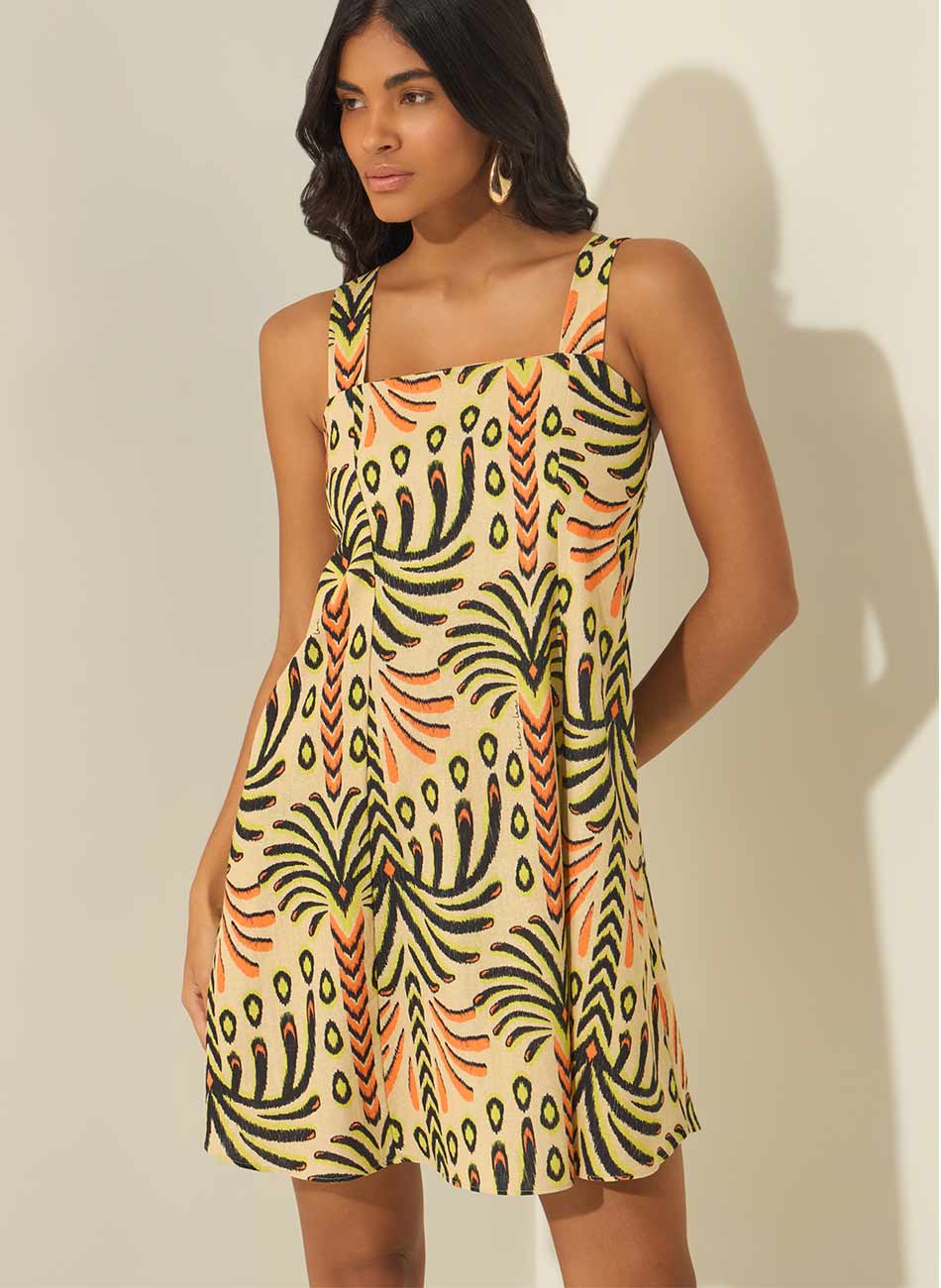 Vestido Curto Al�as Estampado Lez a Lez - Foto 6