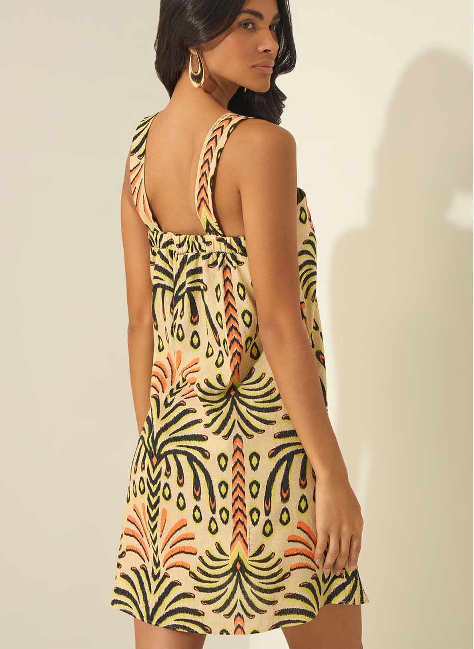 Vestido Curto Al�as Estampado Lez a Lez - Foto 7