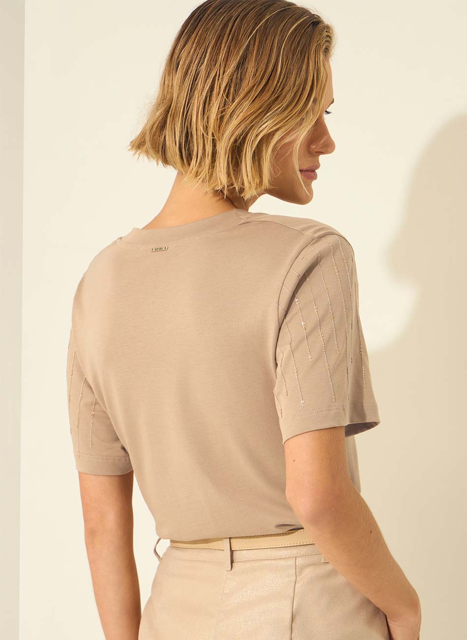 Blusa Bege Liocel Lez a Lez - Foto 3