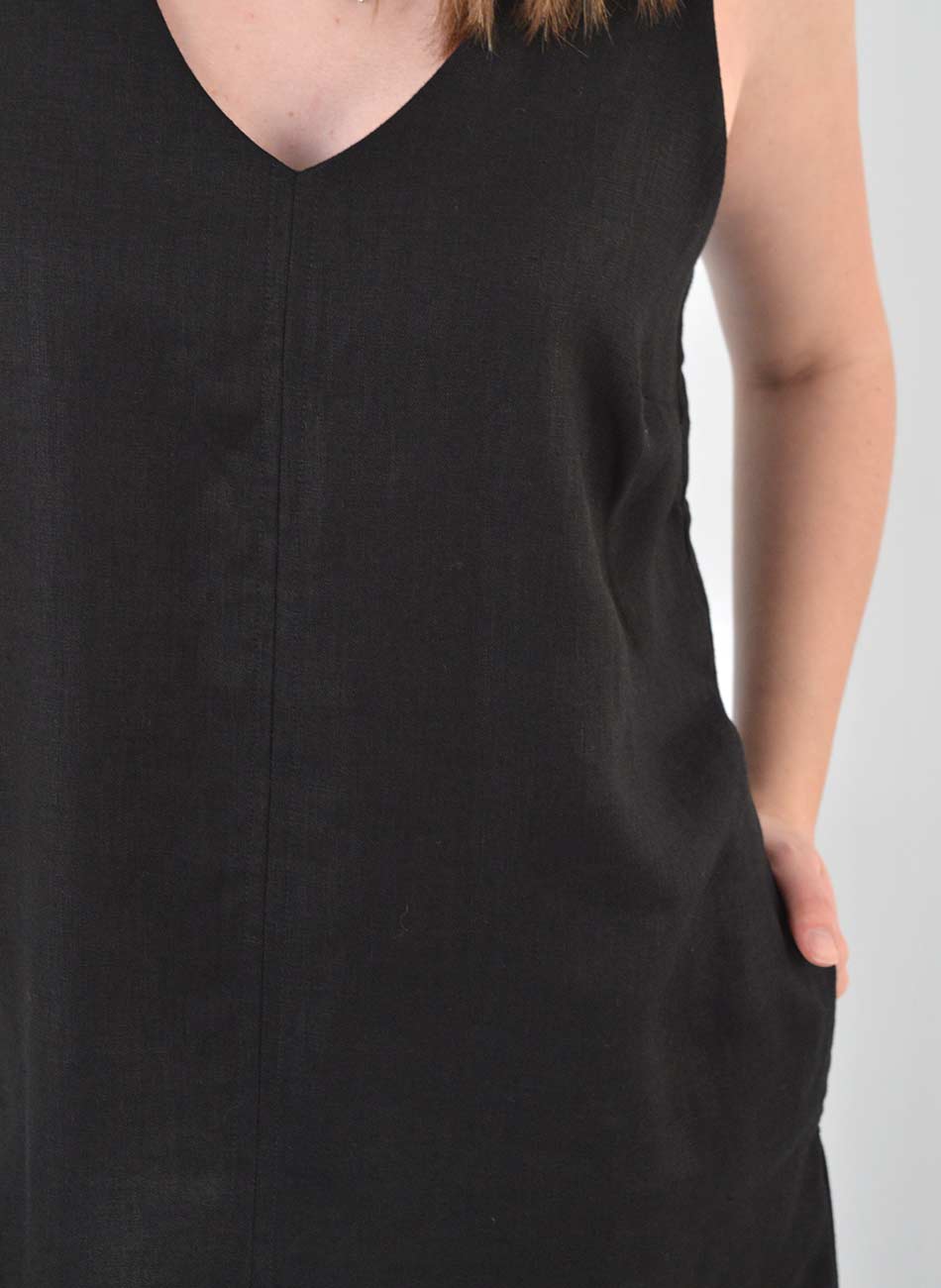 Vestido Linho Preto Gatos e Atos - Foto 3