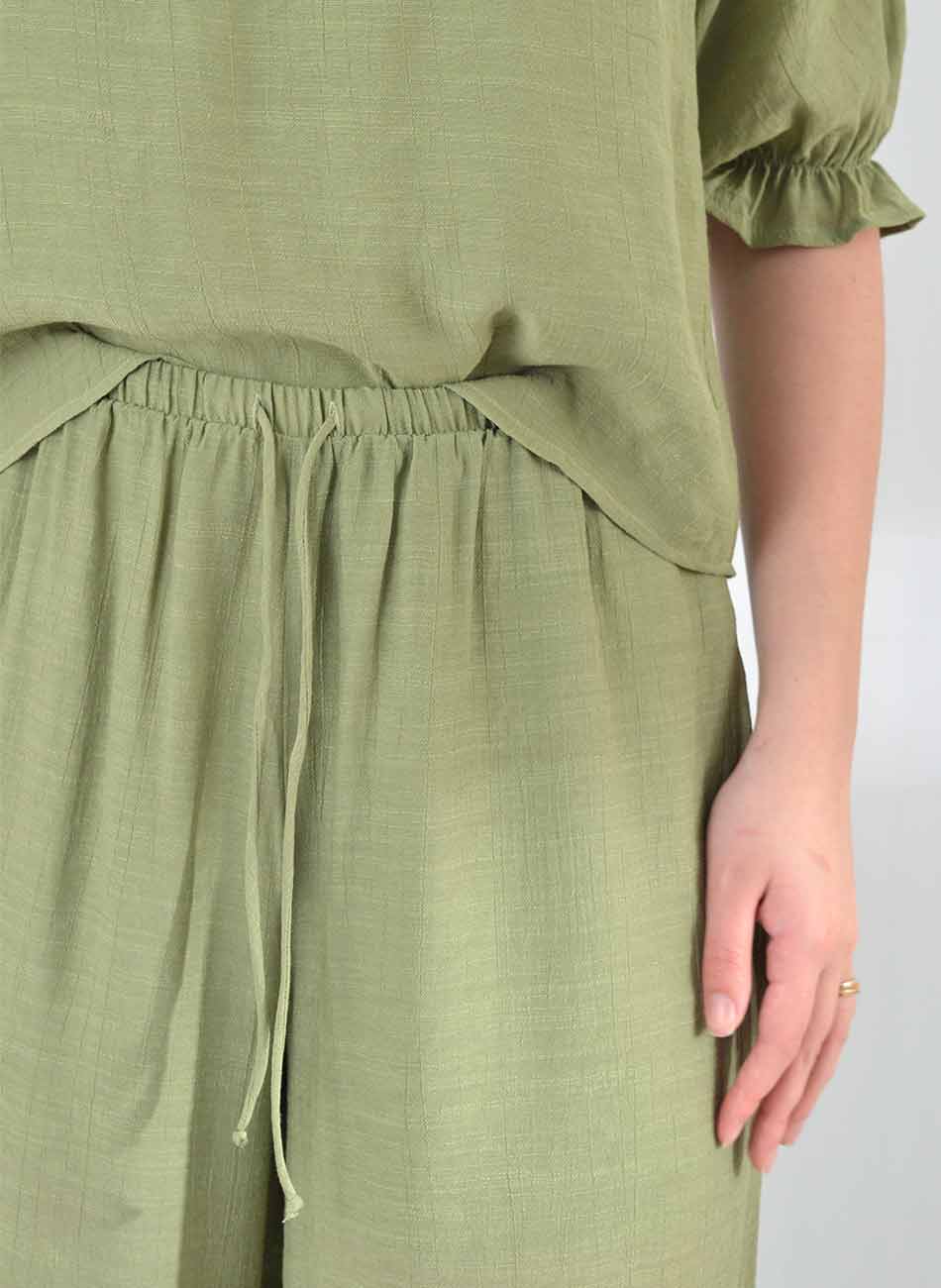 Conjunto Shantung Verde Gatos e Atos - Foto 2