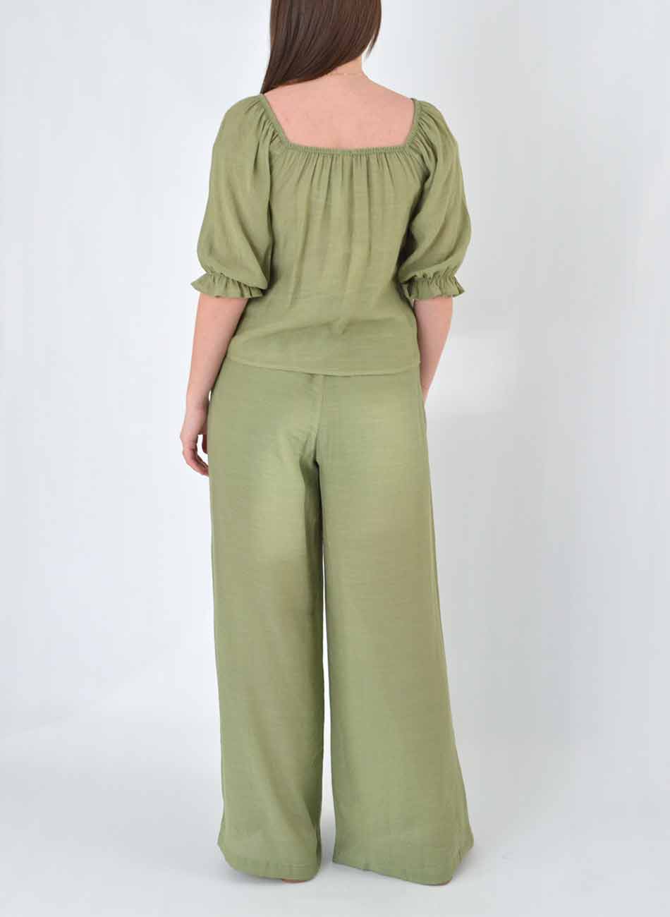 Conjunto Shantung Verde Gatos e Atos - Foto 4
